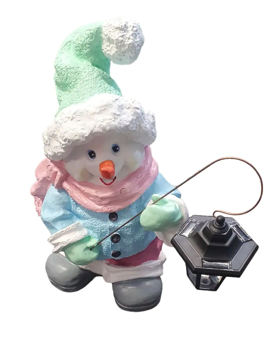Figur Schneemann klein Pastell Polyresin 51 x 42 x 30 cm pastell