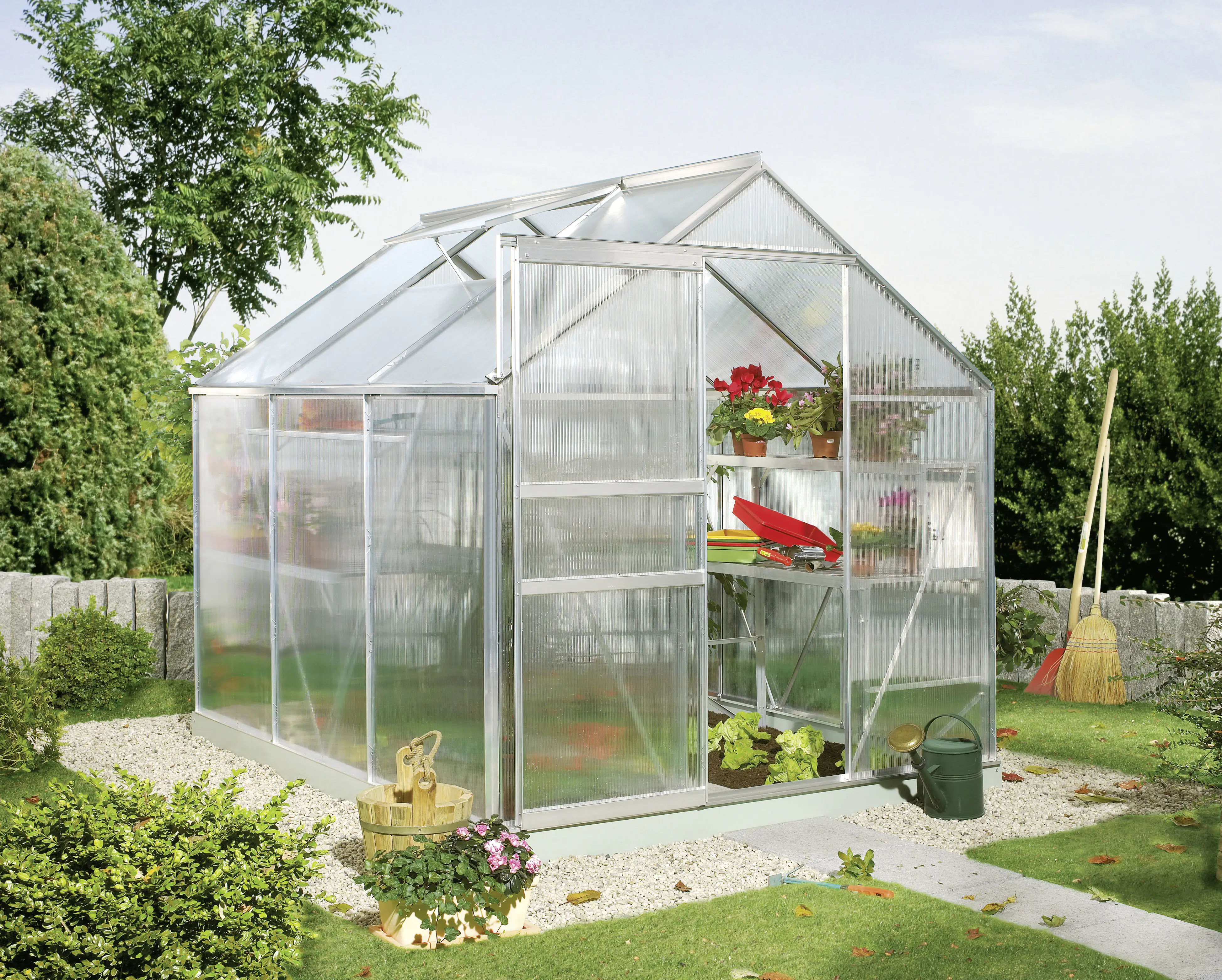 Vitavia Gewächshaus Calypso 4400 192 x 228 cm 6 mm Hohlkammerplatten Vitavia Gewächshaus Calypso 4400 192 x 228 cm 6 mm Hohlkammerplatten