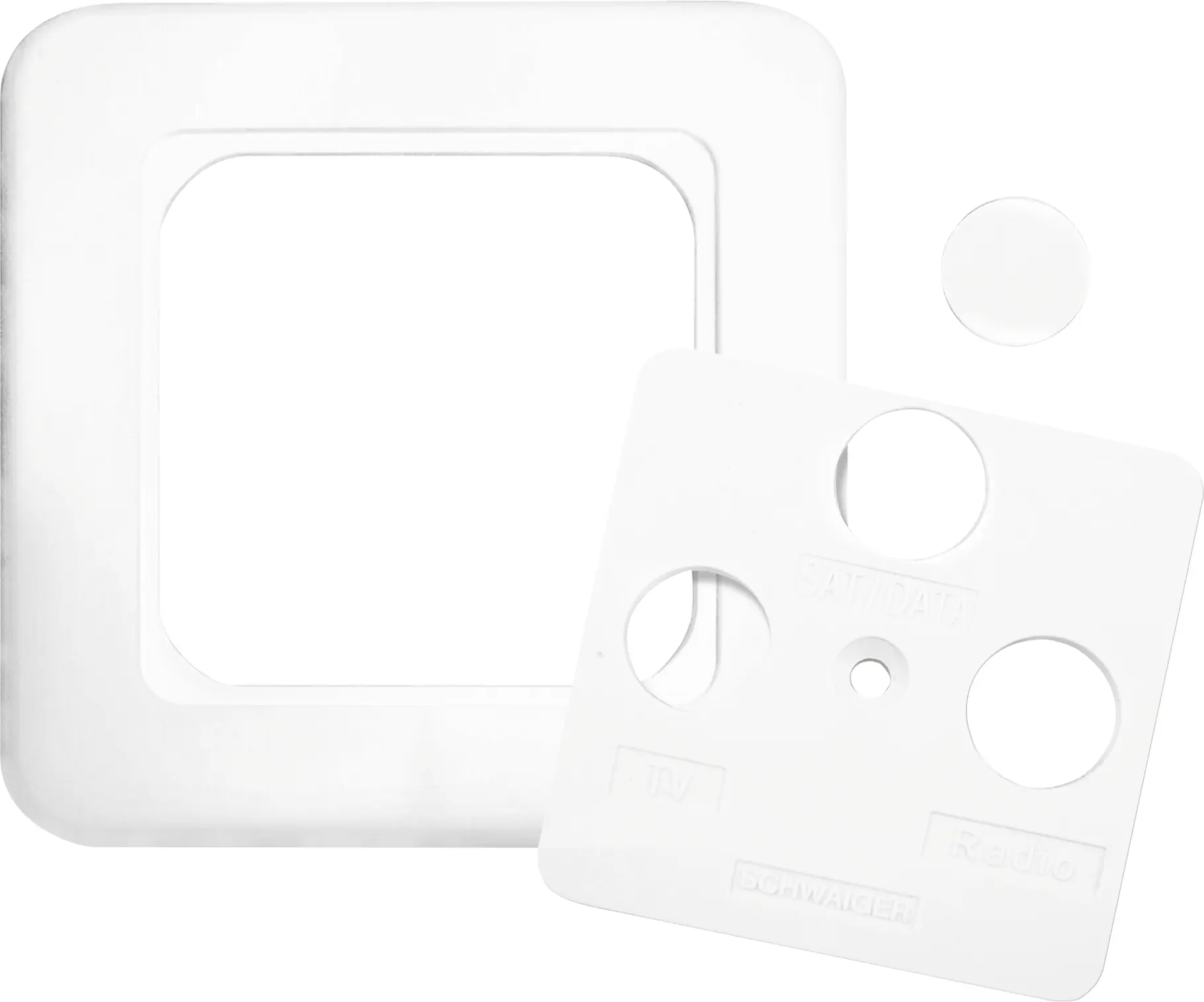 Schwaiger Zwei-Drei-Loch Abdeckrahmen ADE-ADR 532 weiß, für SAT- und Antennendosen