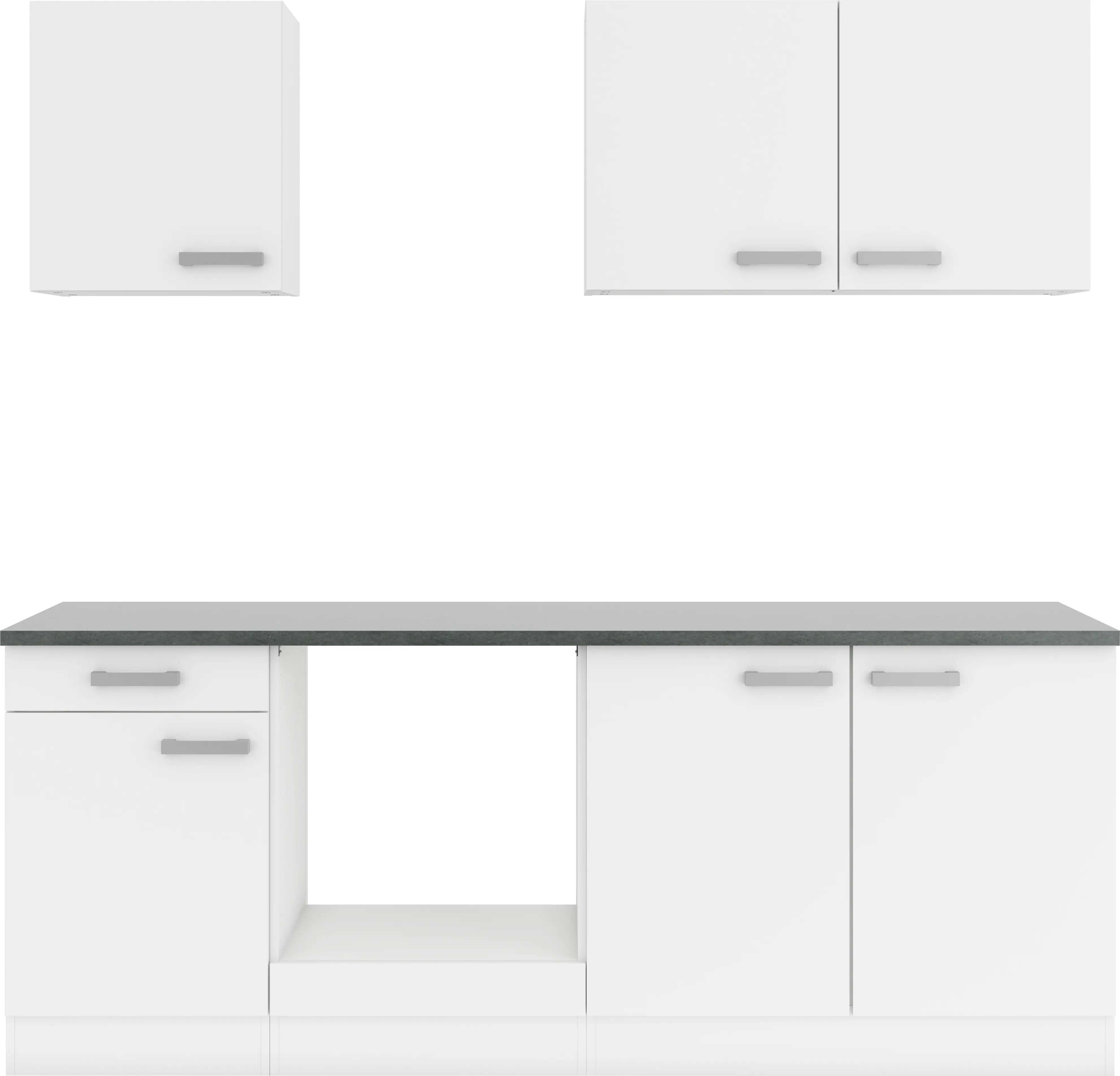 Optifit Küchenzeile Oslo 214 ohne Geräte weiß 210 cm 