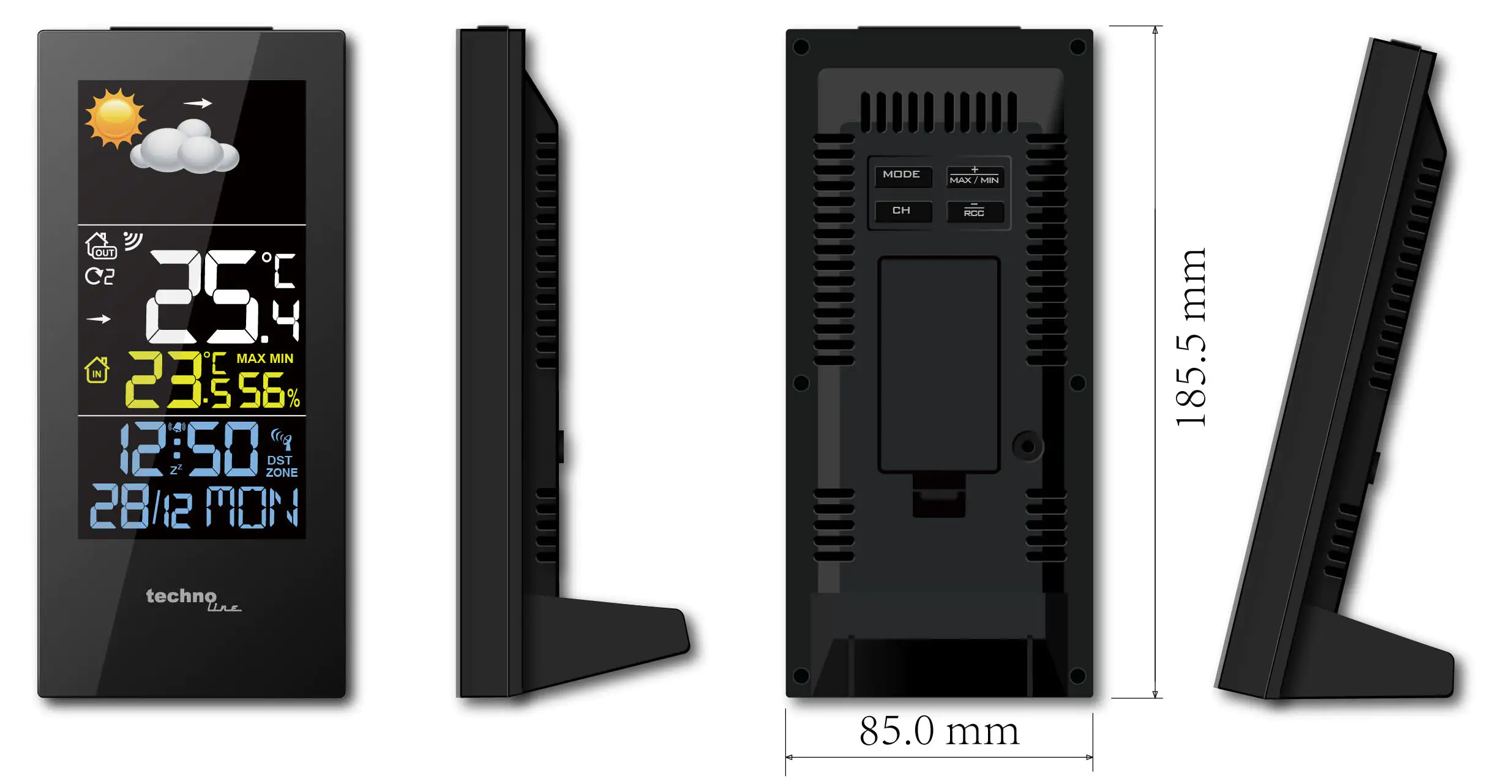 Technoline Wetterstation WS 6446 LED-Display Innen- und Außentemperatur