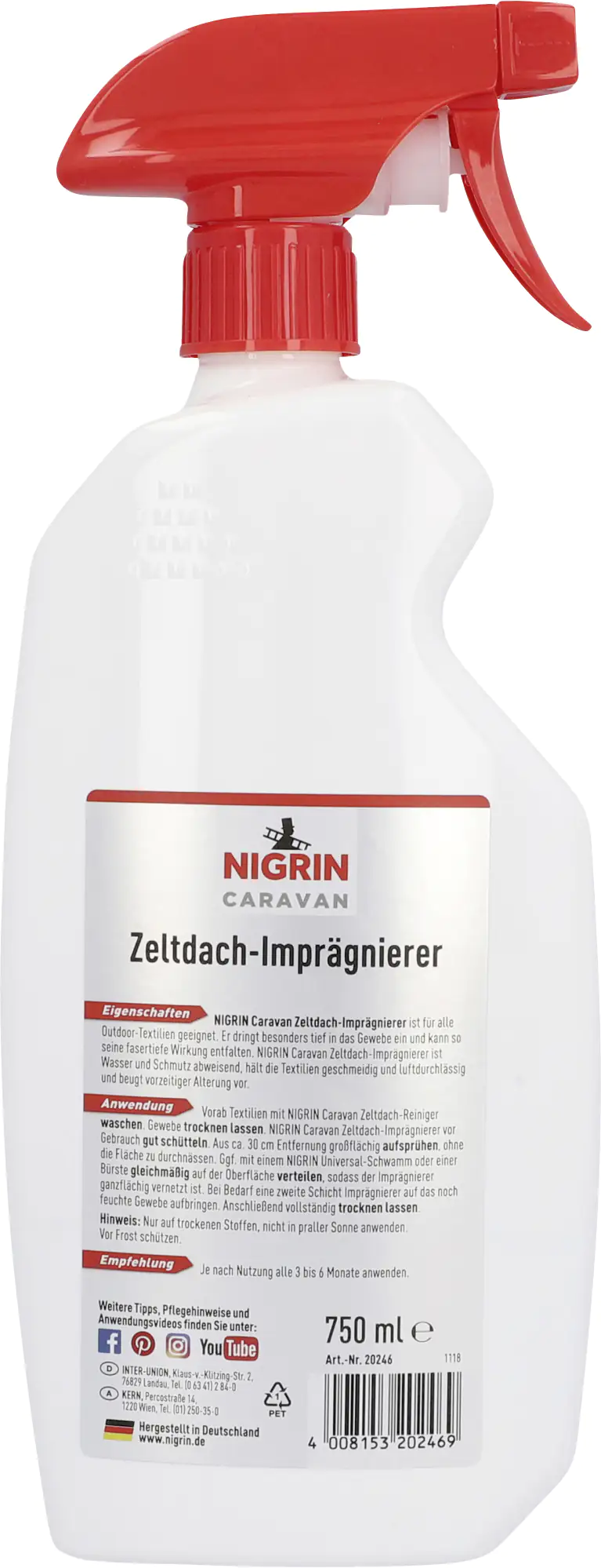 Nigrin Caravan Zeltdach-Imprägnierer 750ml Nigrin Caravan Zeltdach-Imprägnierer 750ml