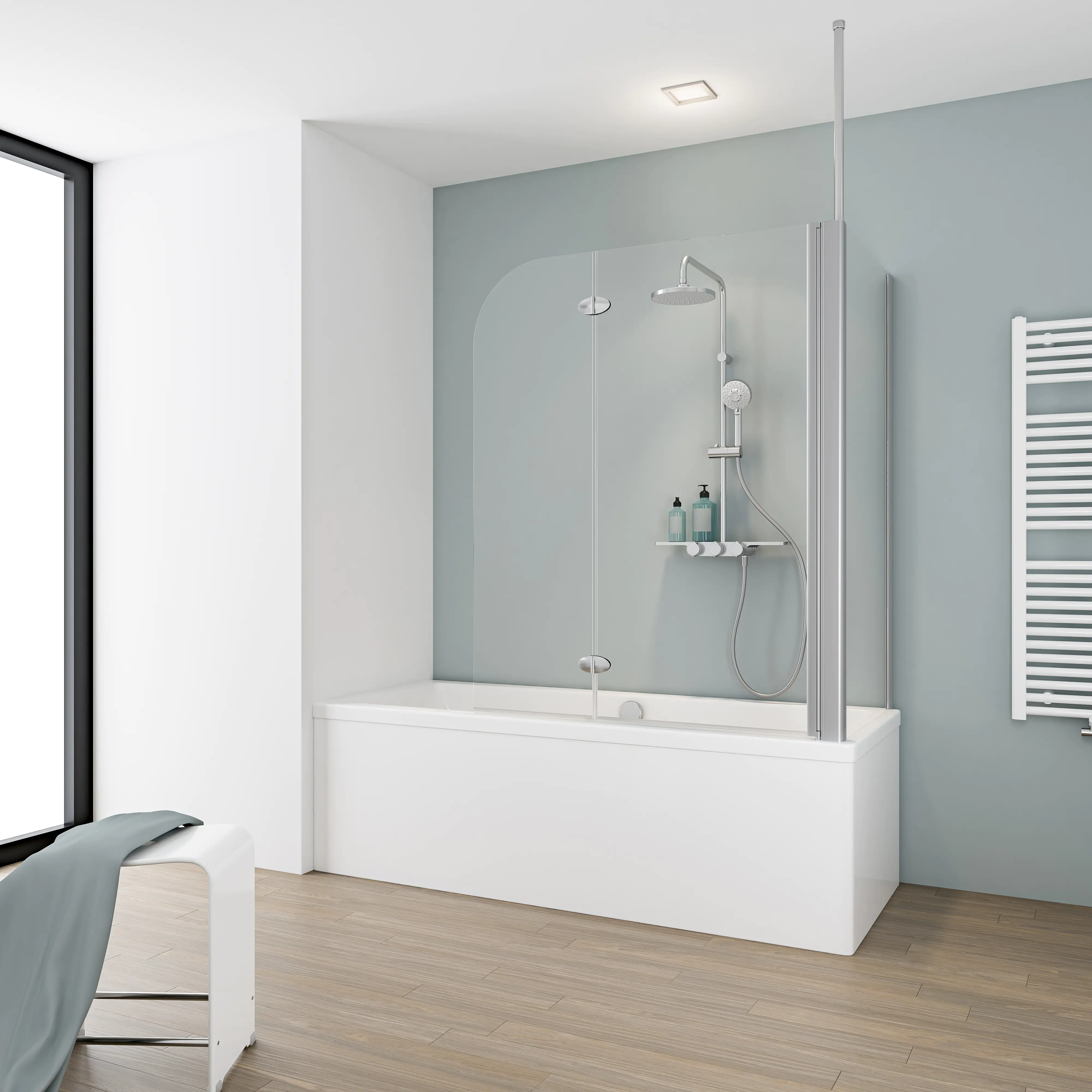 Schulte Badewannenaufsatz D3380 2-tlg. 114,6 x 70 x 140 cm + Seitenwand