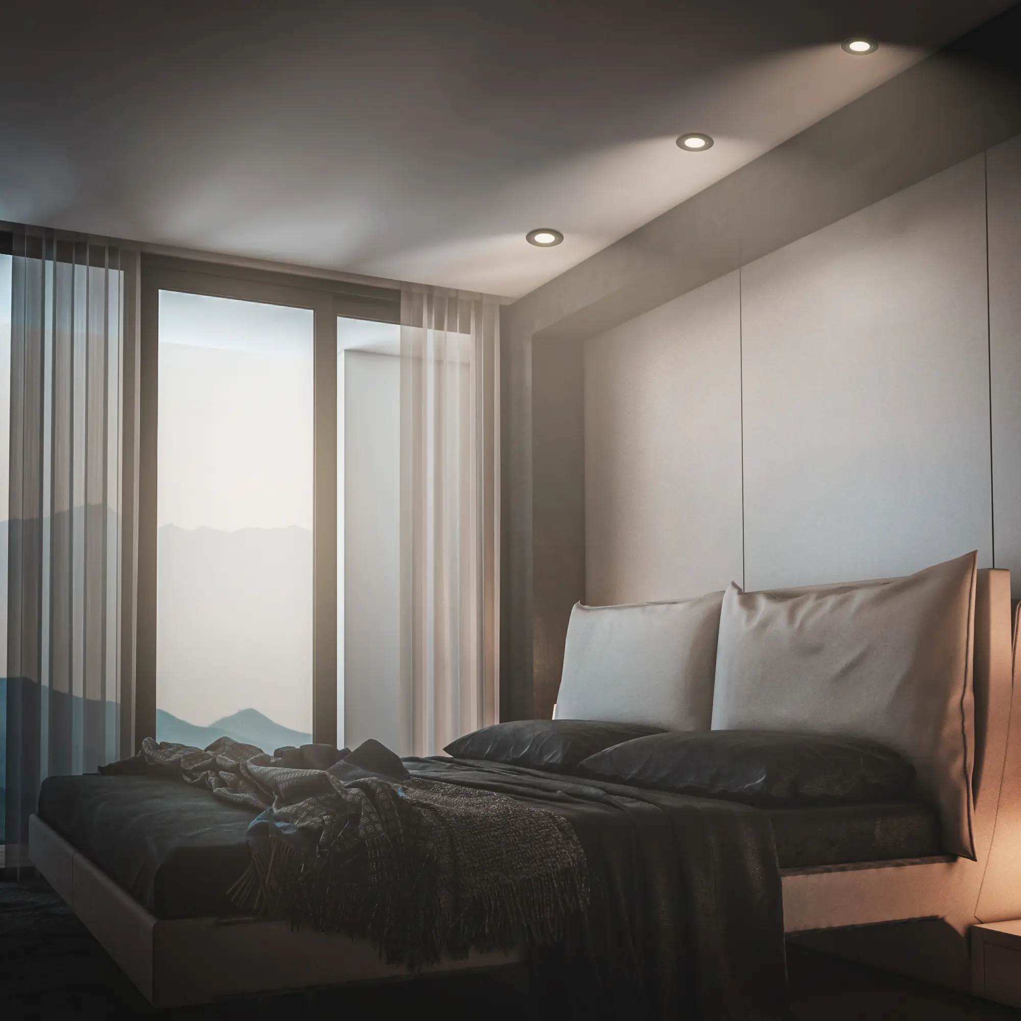 Briloner 3er Set LED Einbauleuchten Piwo schwarz Ø 8 cm