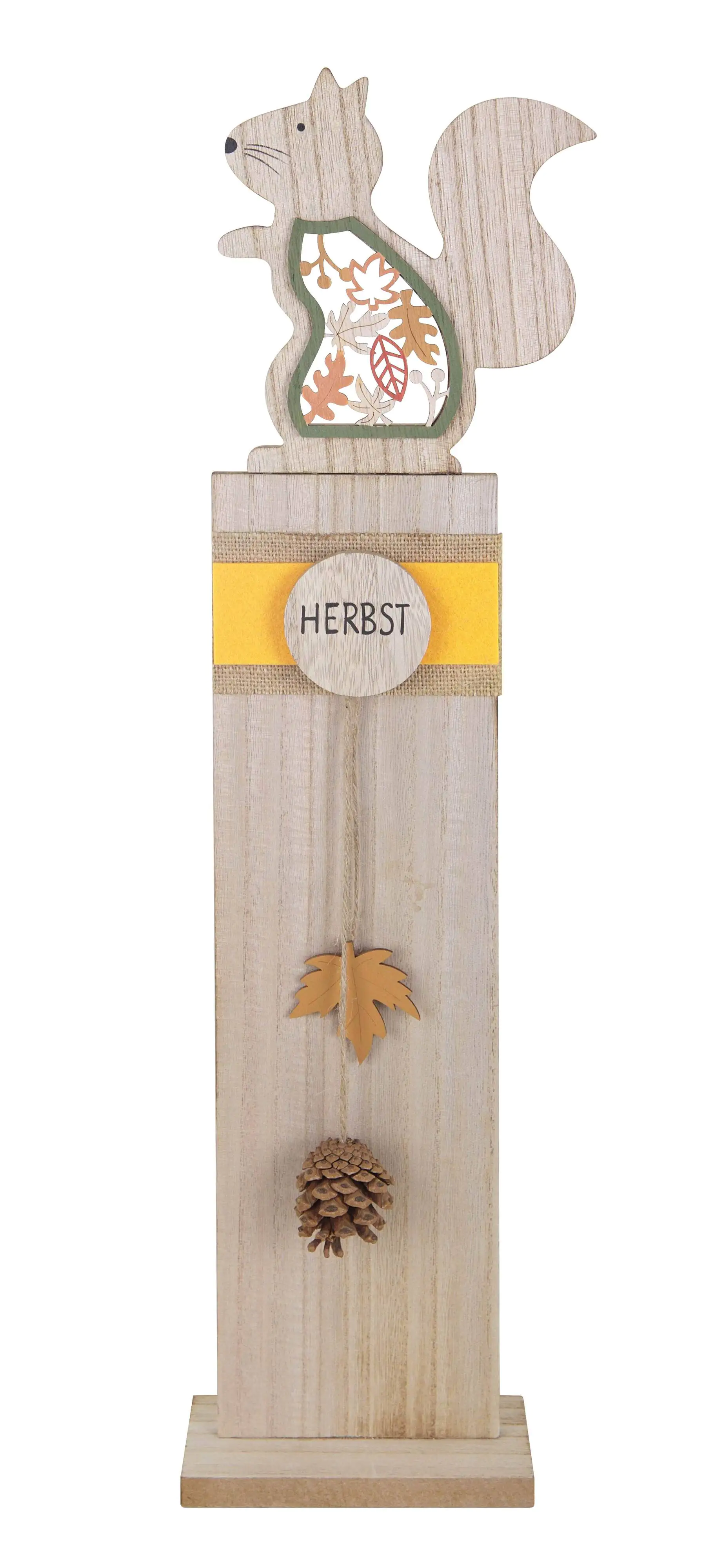 TrendLine Dekoaufsteller Holz Eichhörnchen 58 x 14 cm natur