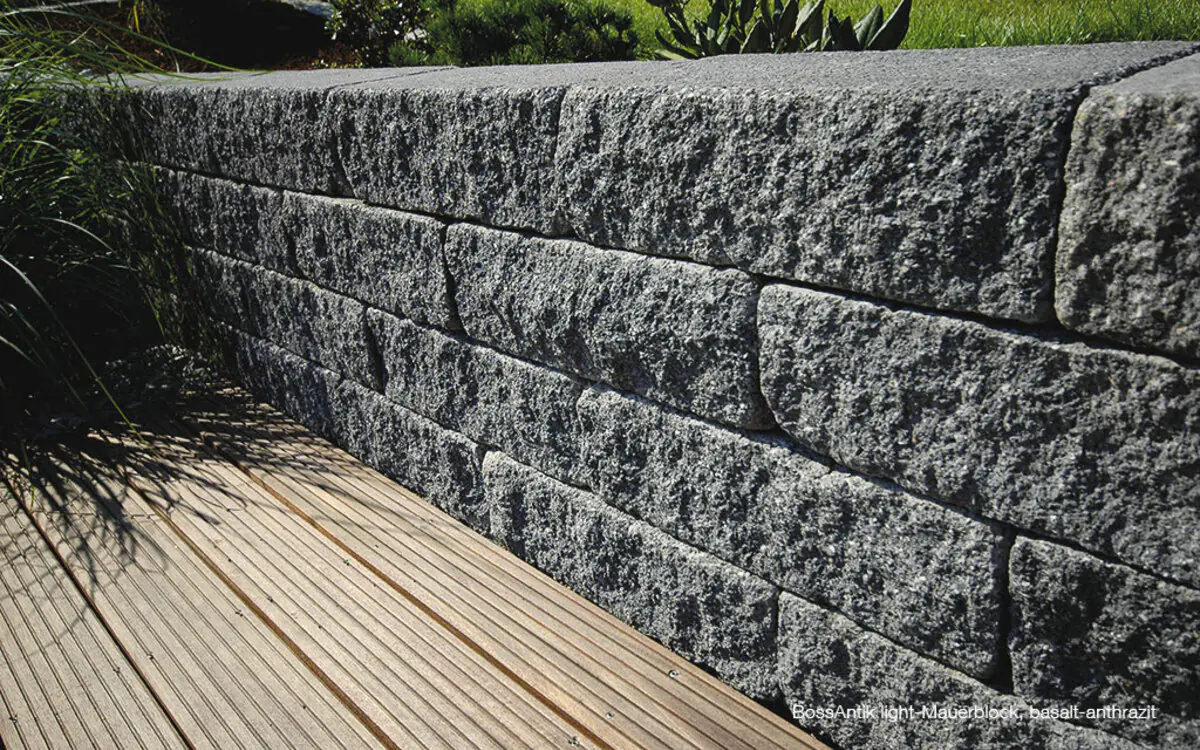 EHL Mauerstein Anzio Antik Light Halbstein 25 x 18 x 15 cm basalt-anthrazit