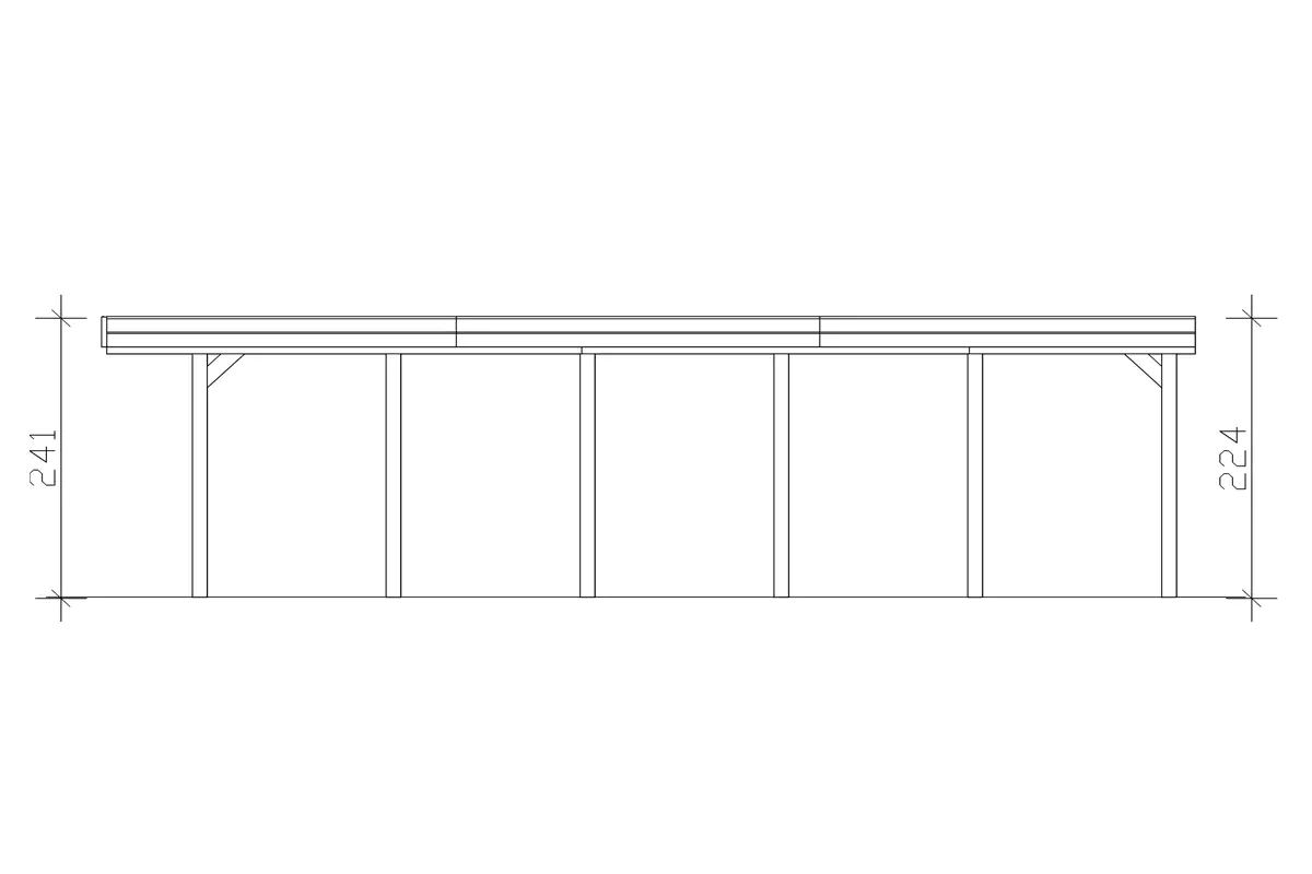 SKAN HOLZ Carport Friesland 314 x 860 cm mit EPDM-Dach