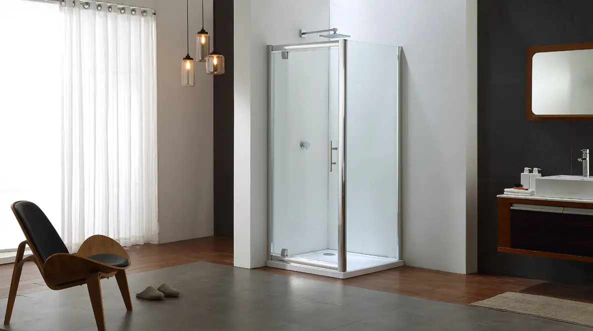 Primaster Pivot-Duschtür mit Seitenwand Easy-6 90 x 90 cm Klarglas Primaster Pivot-Duschtür mit Seitenwand Easy-6 90 x 90 cm Klarglas