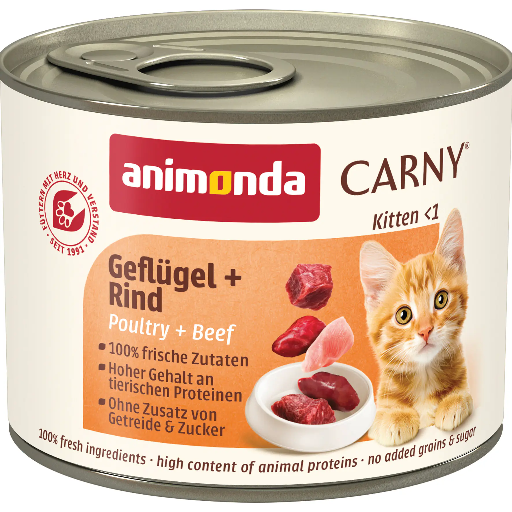 Animonda Carny Kitten Katzennassfutter getreidefrei 200 g Geflügel & Rind