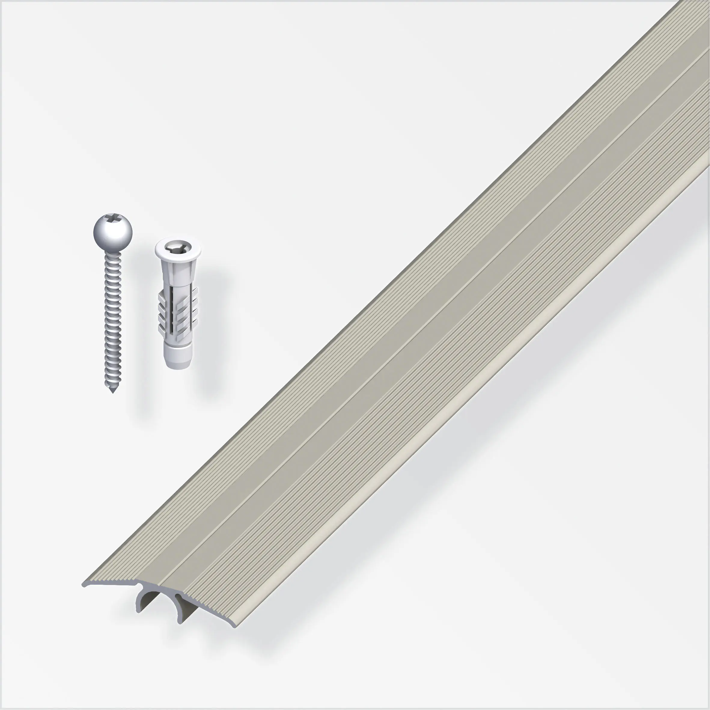 alfer Übergangs-Profil und Dübel-System 0.9 m, 33 mm, Alu, eloxiert, titan alfer Übergangs-Profil und Dübel-System 0.9 m, 33 mm, Alu, eloxiert, titan