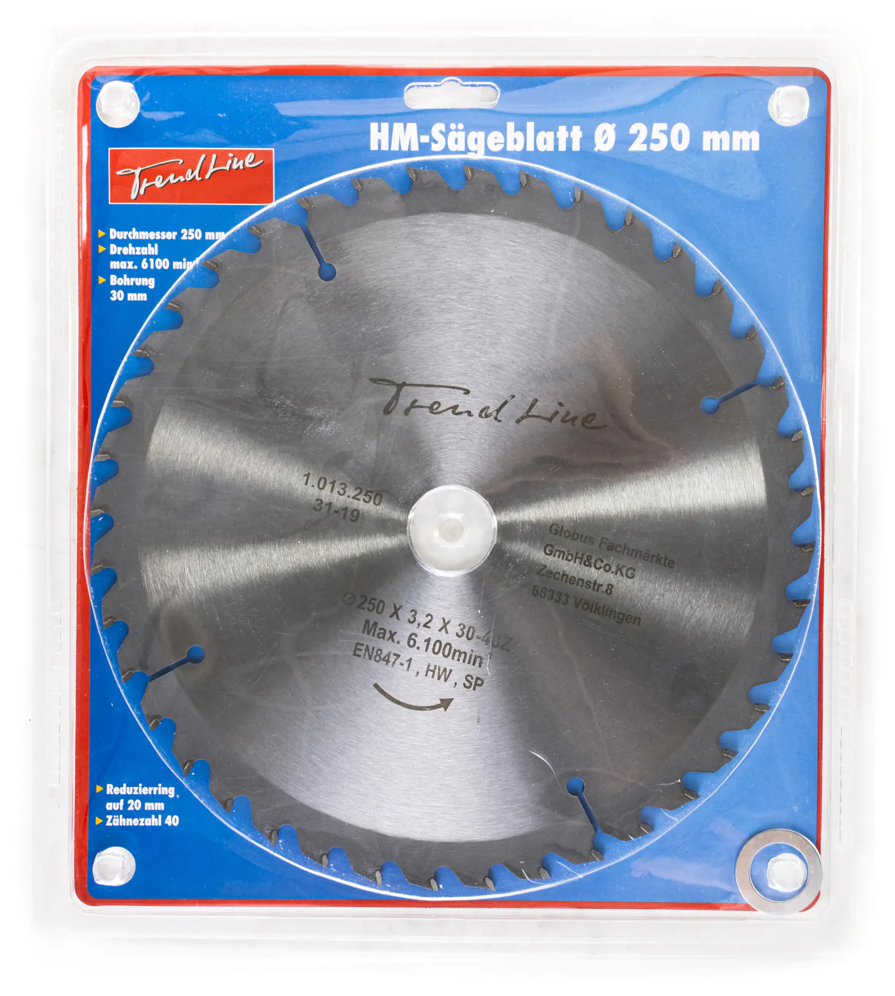 TrendLine HM-Kreissägeblatt Ø 250 mm Bohrung Ø 30 mm TrendLine HM-Kreissägeblatt Ø 250 mm Bohrung Ø 30 mm