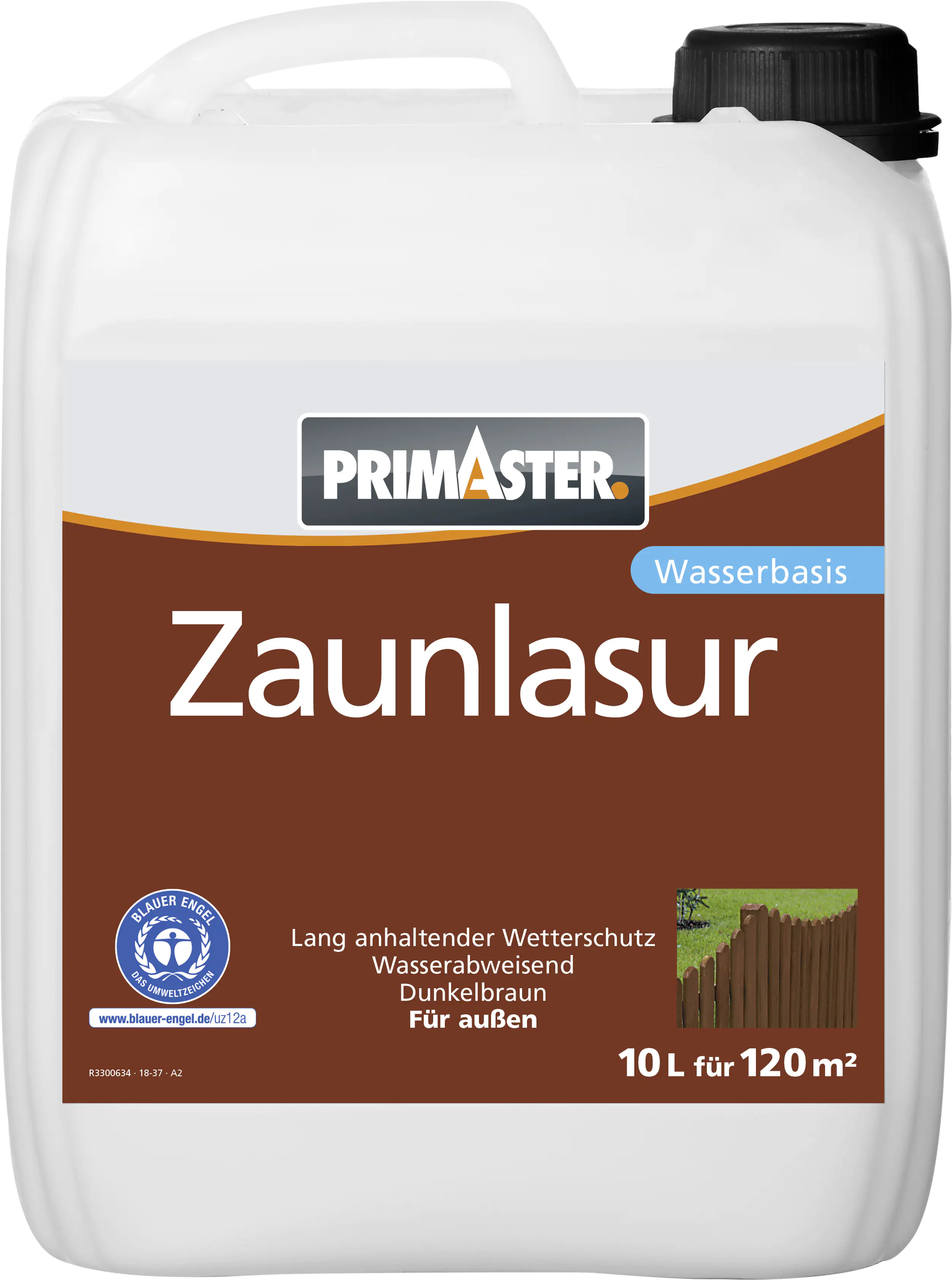4001044137819 Primaster Zaunlasur 10 L dunkelbraun
