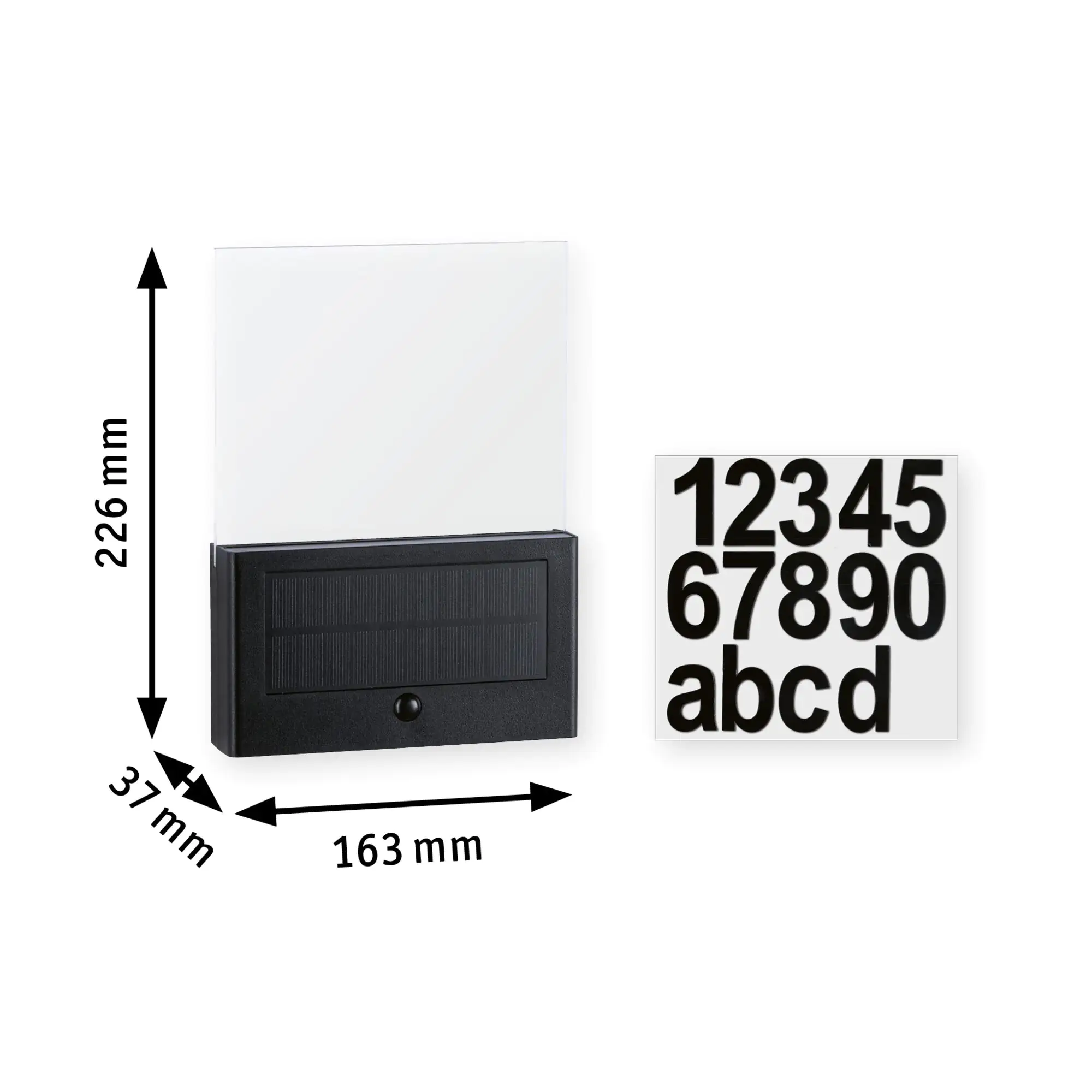 Paulmann Solar LED Hausnummernleuchte Neda insect-friendly 22,6 x 16,3 cm
