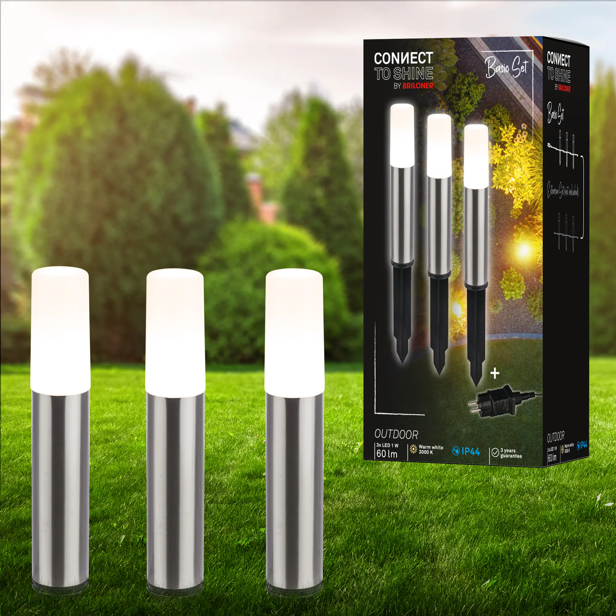Briloner LED Außen-Bodenstrahler Junca Connect to Shine 3er Ergänzungset 3W warmweiß Briloner LED Außen-Bodenstrahler Junca Connect to Shine 3er Ergänzungset 3W warmweiß