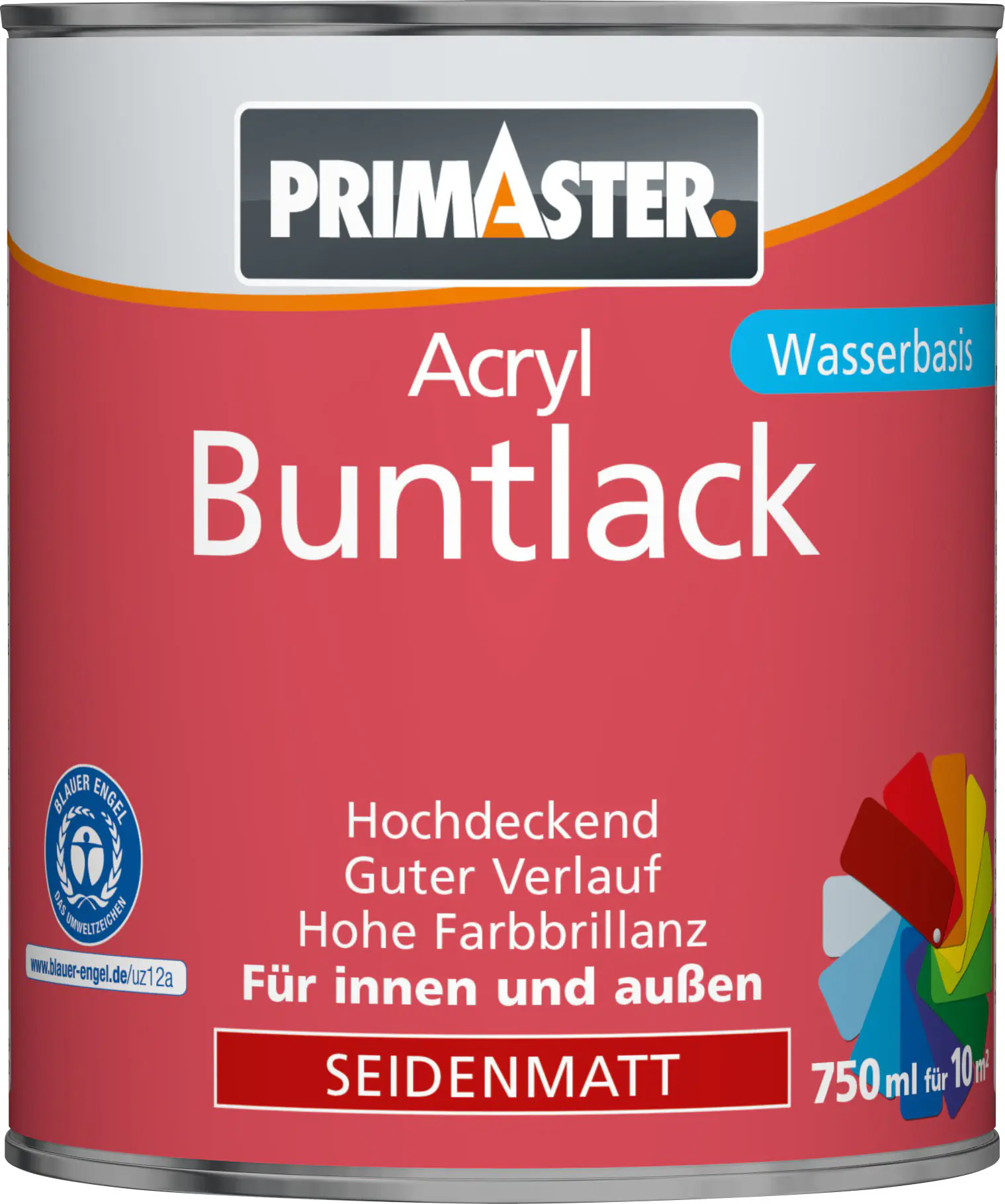 Primaster Acryl Buntlack RAL 3000 750 ml feuerrot seidenmatt Primaster Acryl Buntlack RAL 3000 750 ml feuerrot seidenmatt