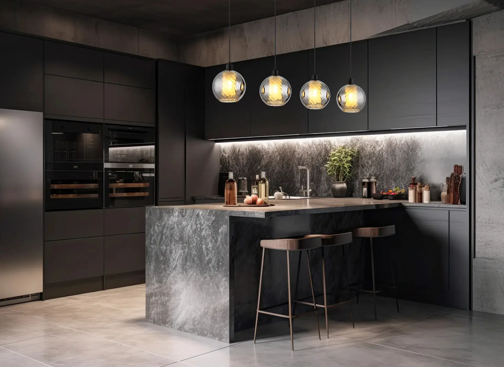 Globo Hängeleuchte Ulf 110 x 120 cm schwarz matt