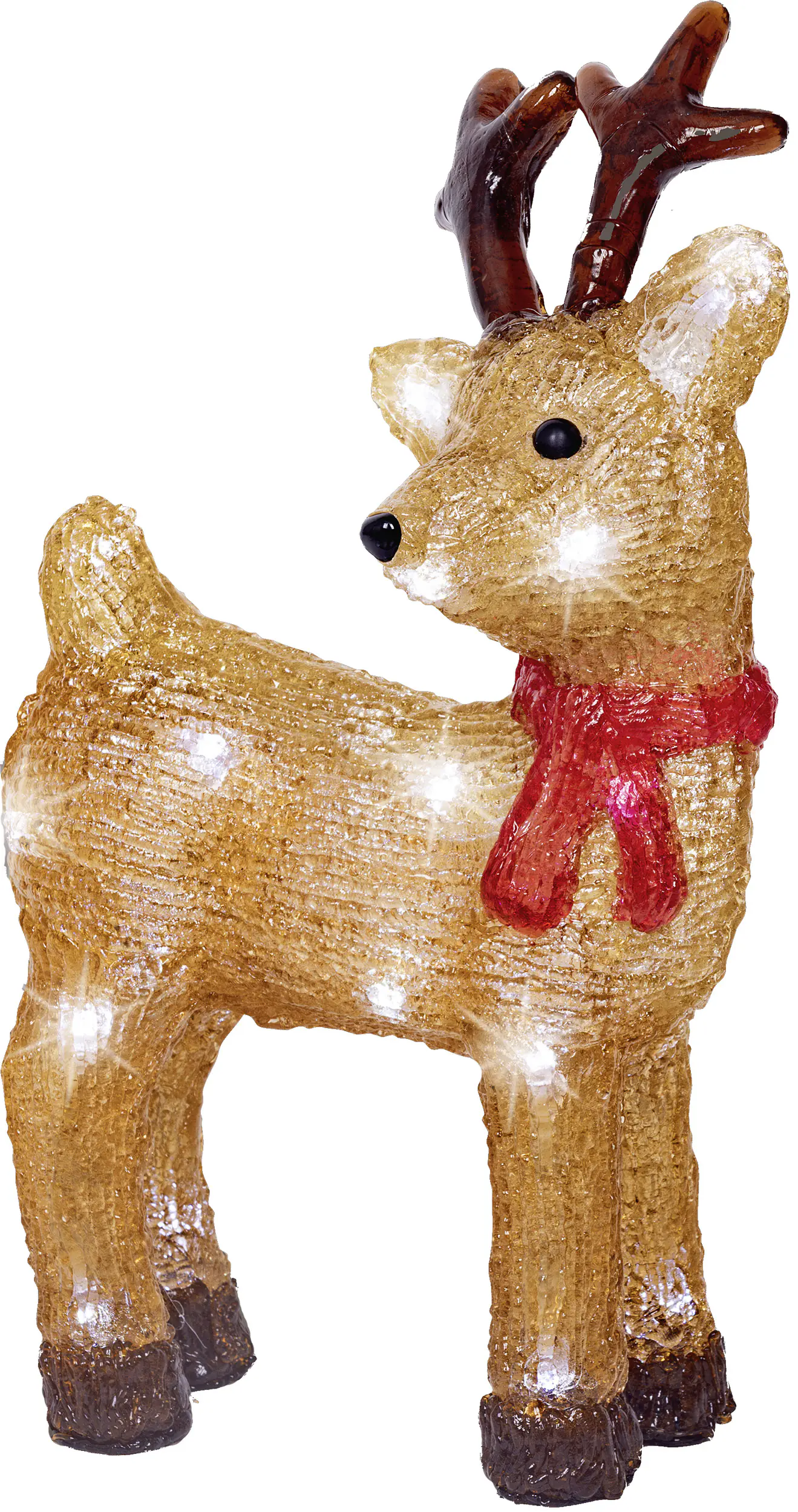 Lumineo LED Rentier batteriebetrieben mit Timer 30 cm kaltweiß braun