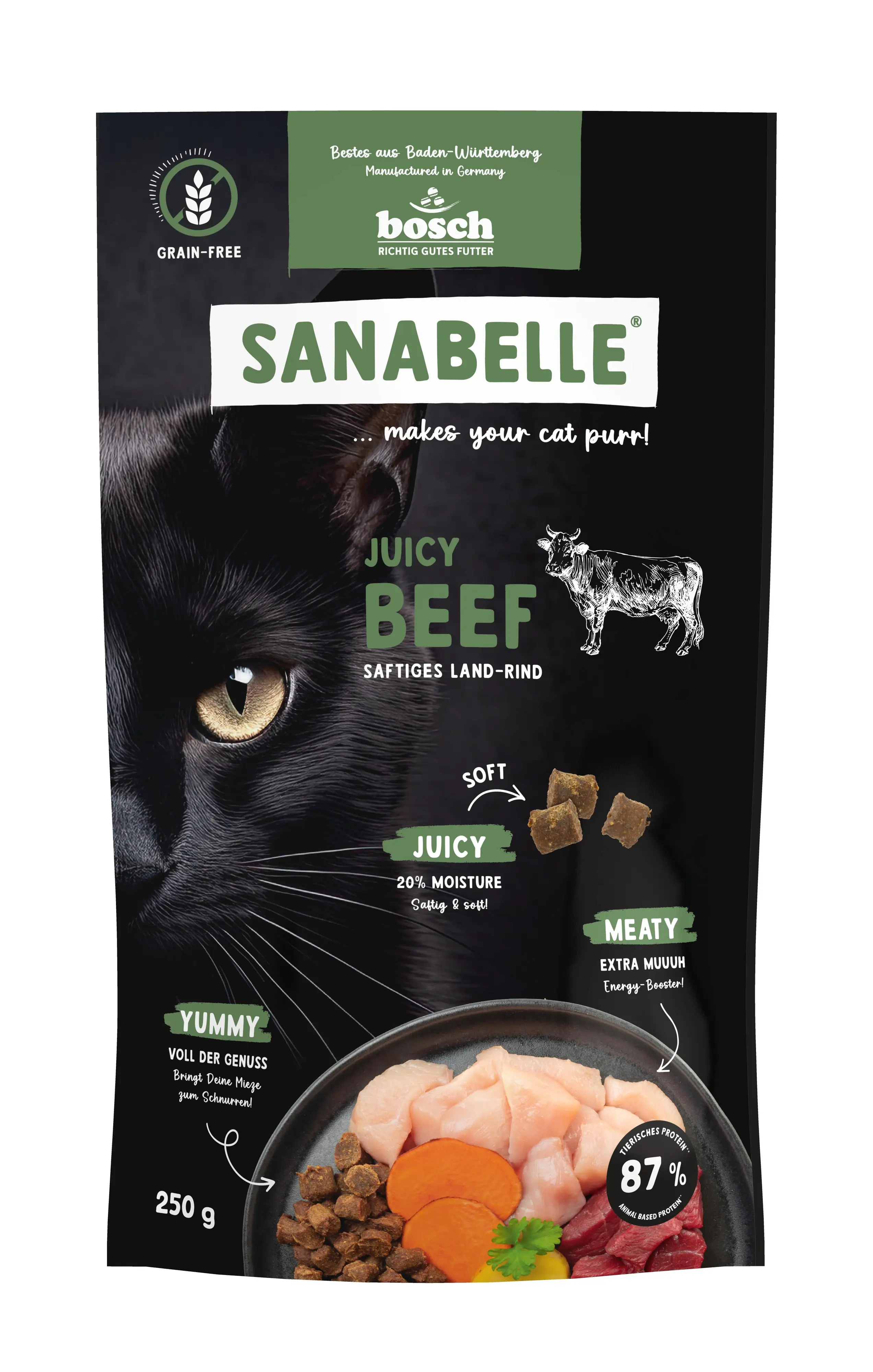 Sanabelle Katzentrockenfutter Adult Juicy mit Rind 250 g
