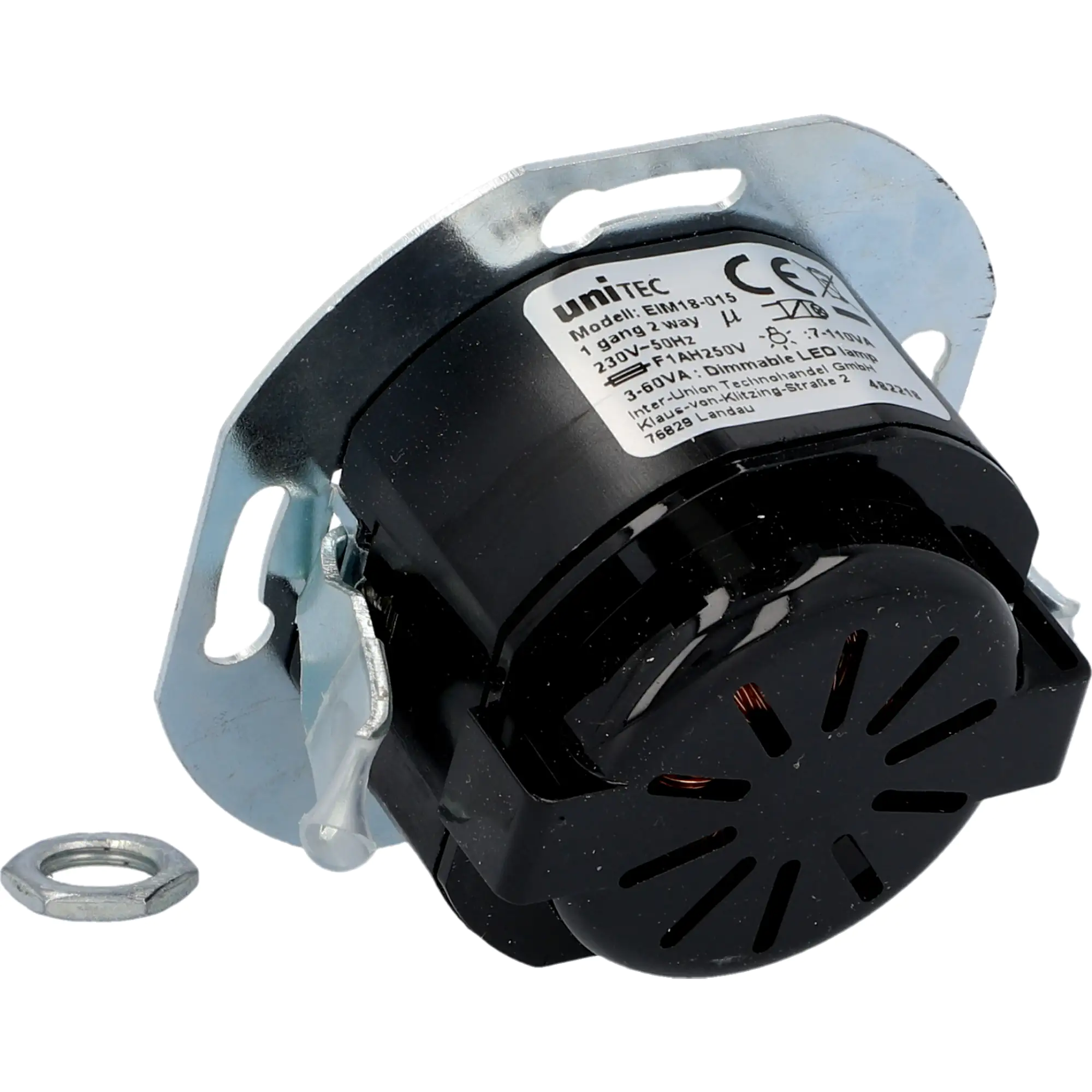 Unitec LED Dimmer 3-60 Watt Druck-Wechselschalter, Unterputz