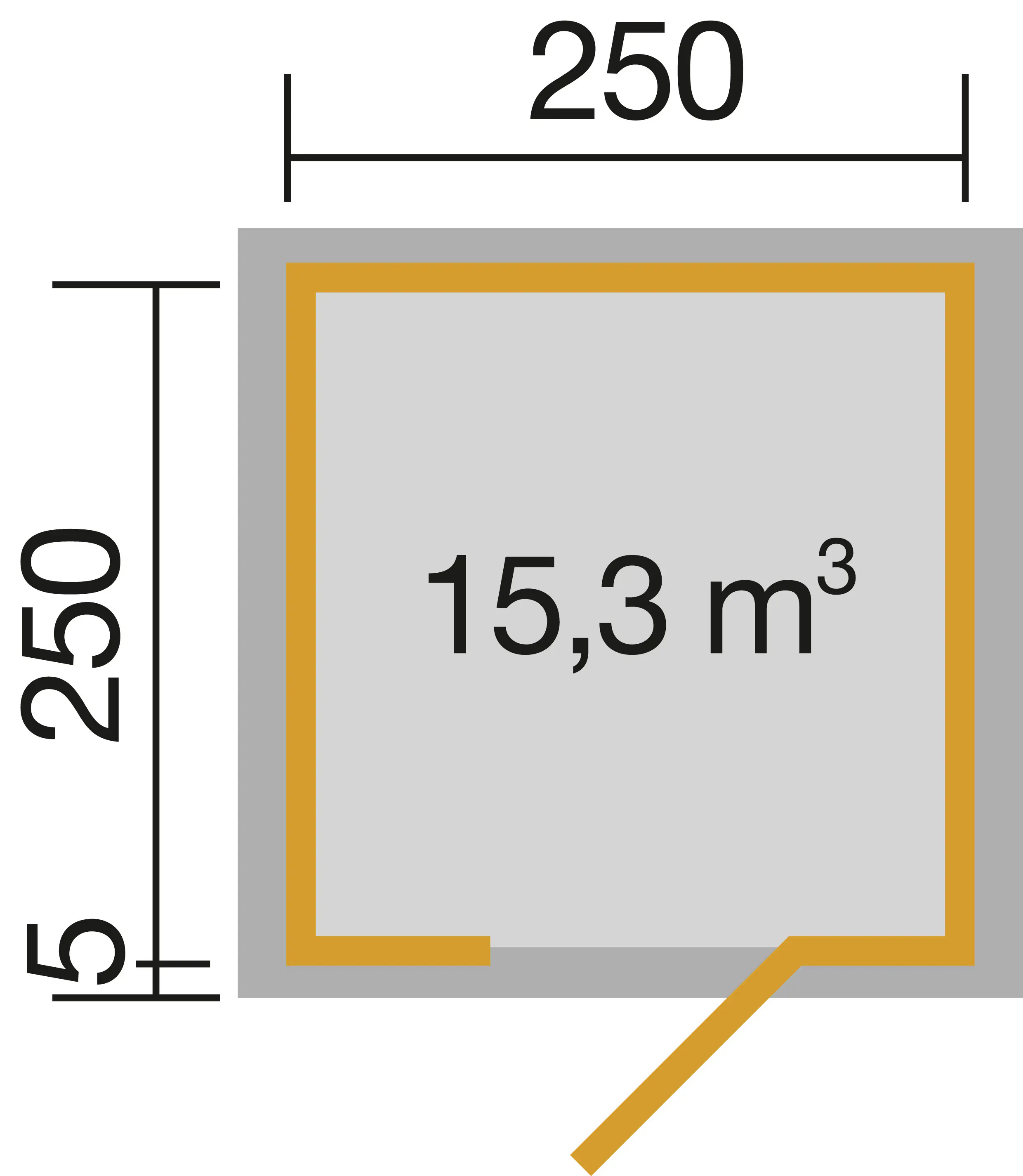 Weka Designhaus Wekaline 413 250 x 250 cm natur mit Fußboden