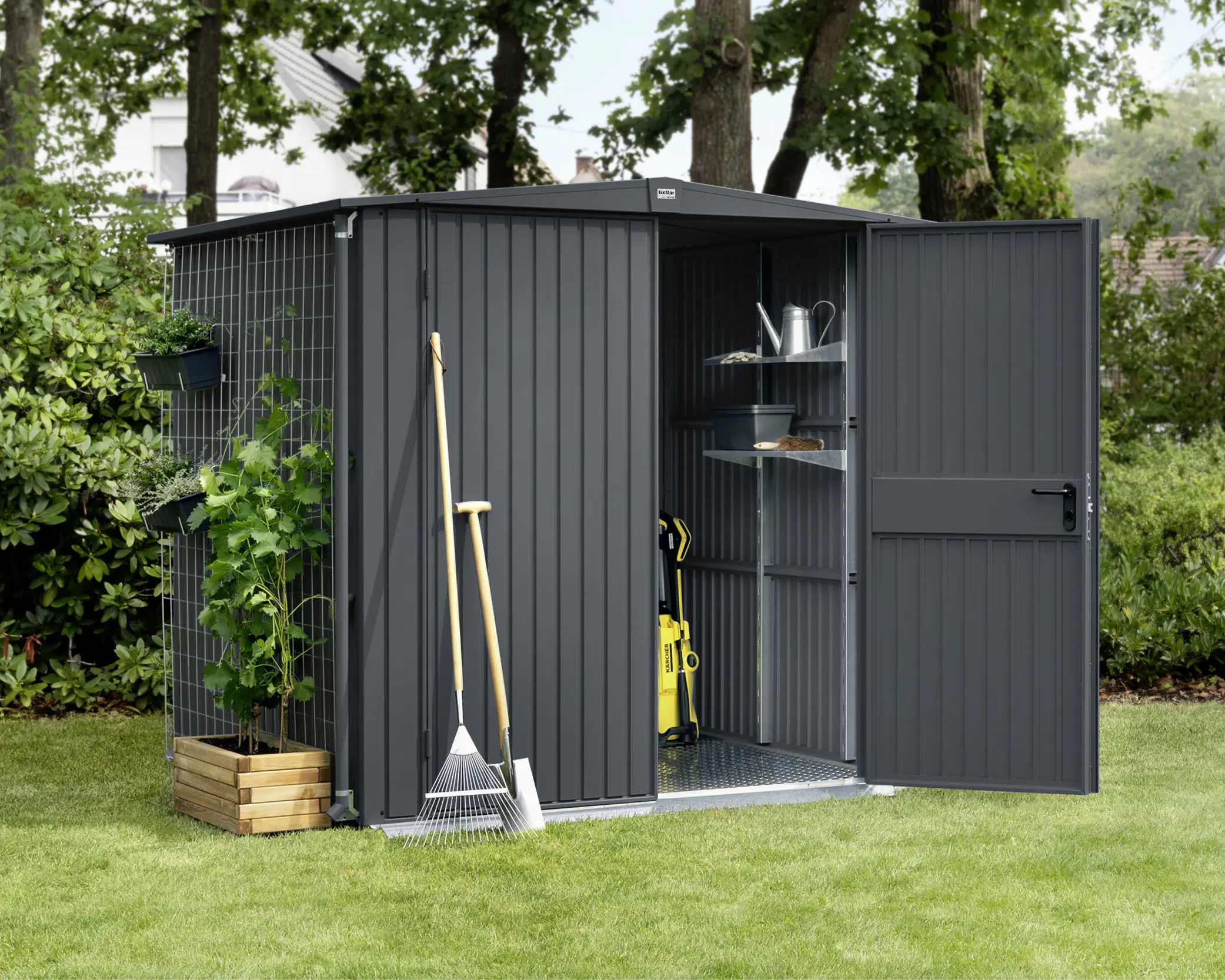 EcoStar Gerätehaus Trend-S Typ 2 258,8 x 247,7 x 216 cm anthrazitgrau