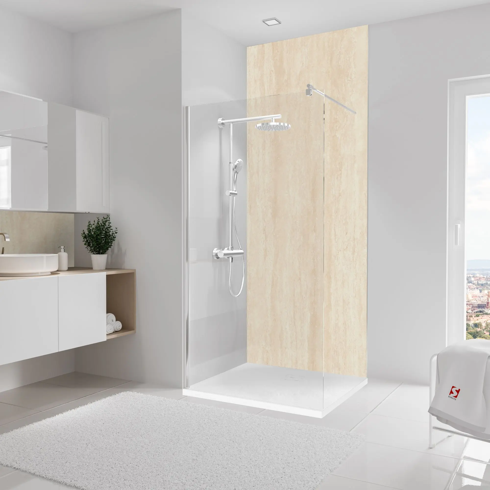 Schulte Duschrückwand DecoDesign Softtouch 100 x 255 cm Kalkstein beige Schulte Duschrückwand DecoDesign Softtouch 100 x 255 cm Kalkstein beige