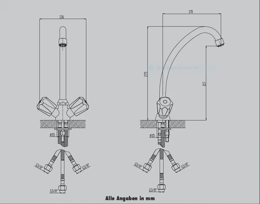 Primaster Küchenarmatur Essen verchromt Niederdruck Primaster Küchenarmatur Essen verchromt Niederdruck