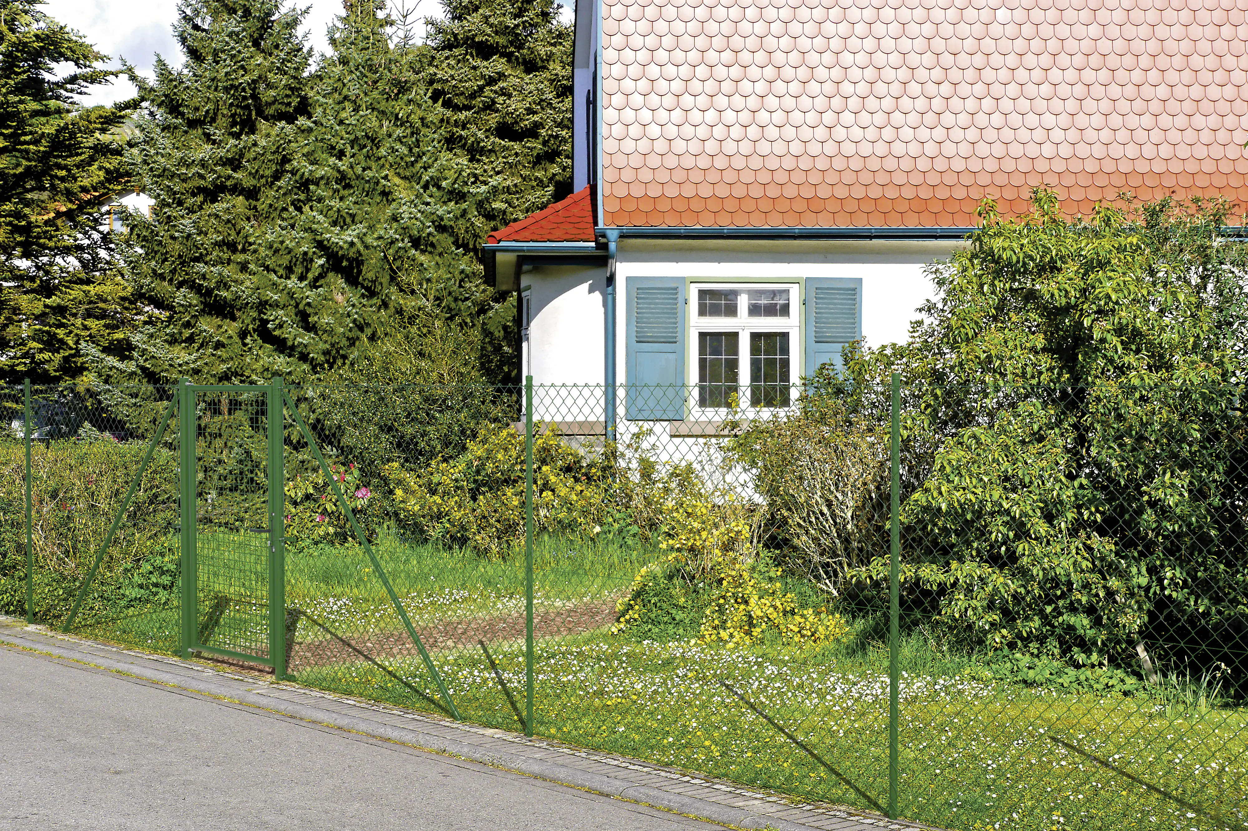 Alberts Komplettset Maschendrahtzaun 15 m 175 cm hoch grün