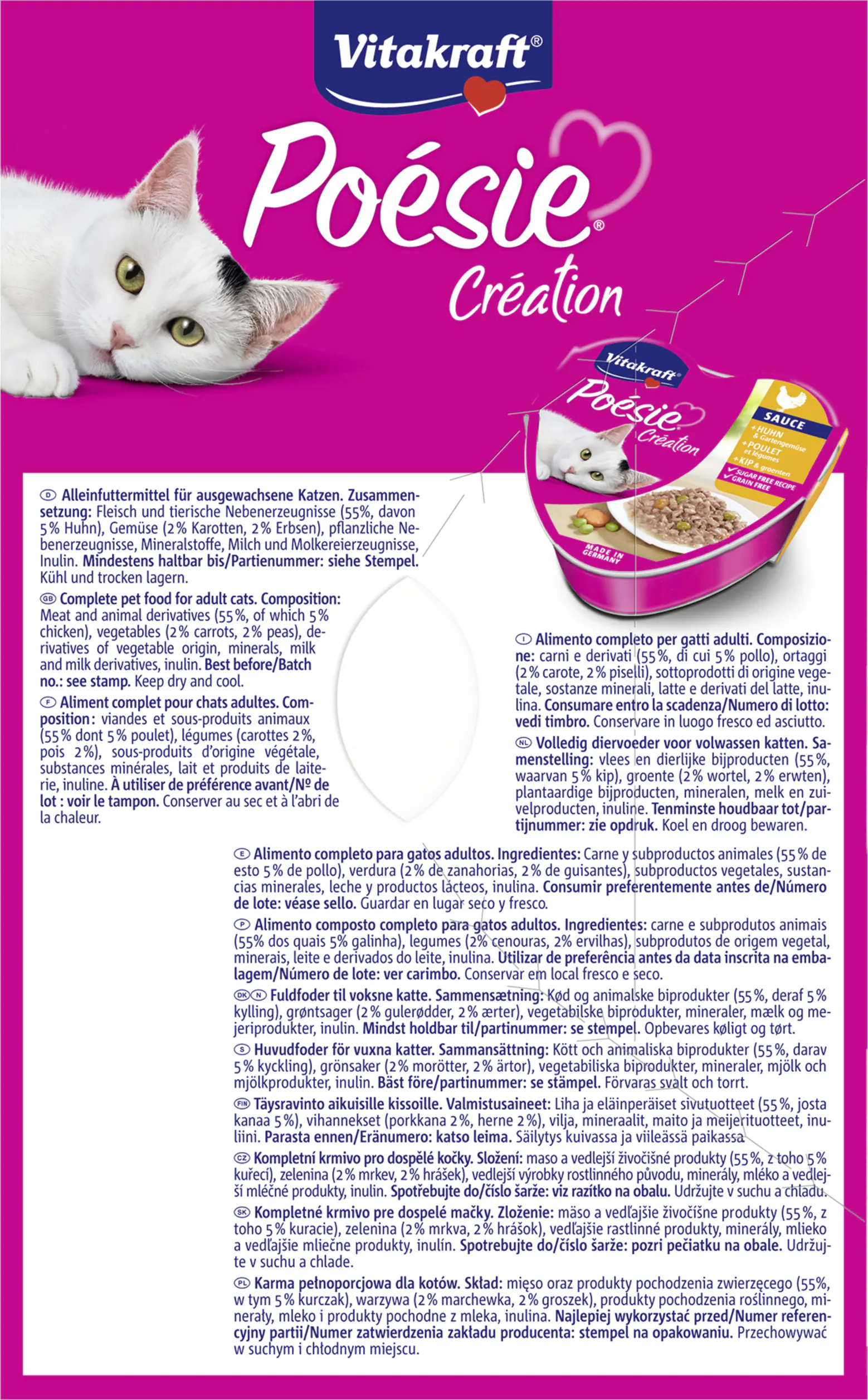 Vitakraft Poésie Katzenfutter Création Tender Selection in Sauce 6 x 85 g