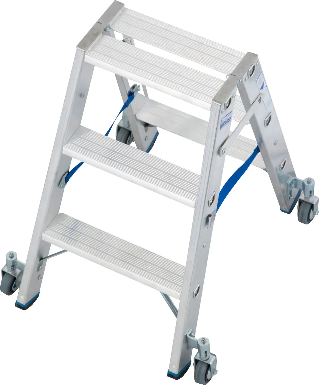 krause Aluminium-Doppelleiter STABILO fahrbar 2,25 m