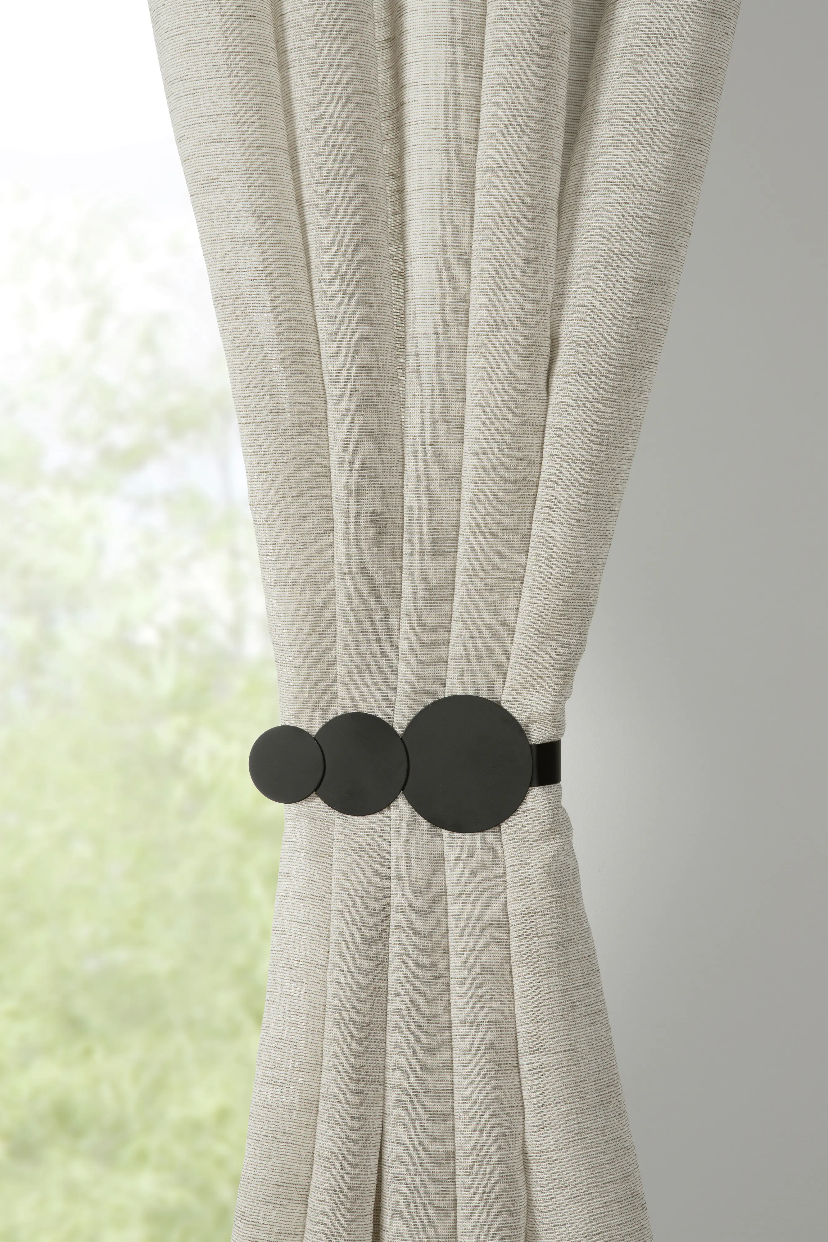 Gardinia Raffspange Kreise schwarz-matt 14,5 cm x 6,5 cm