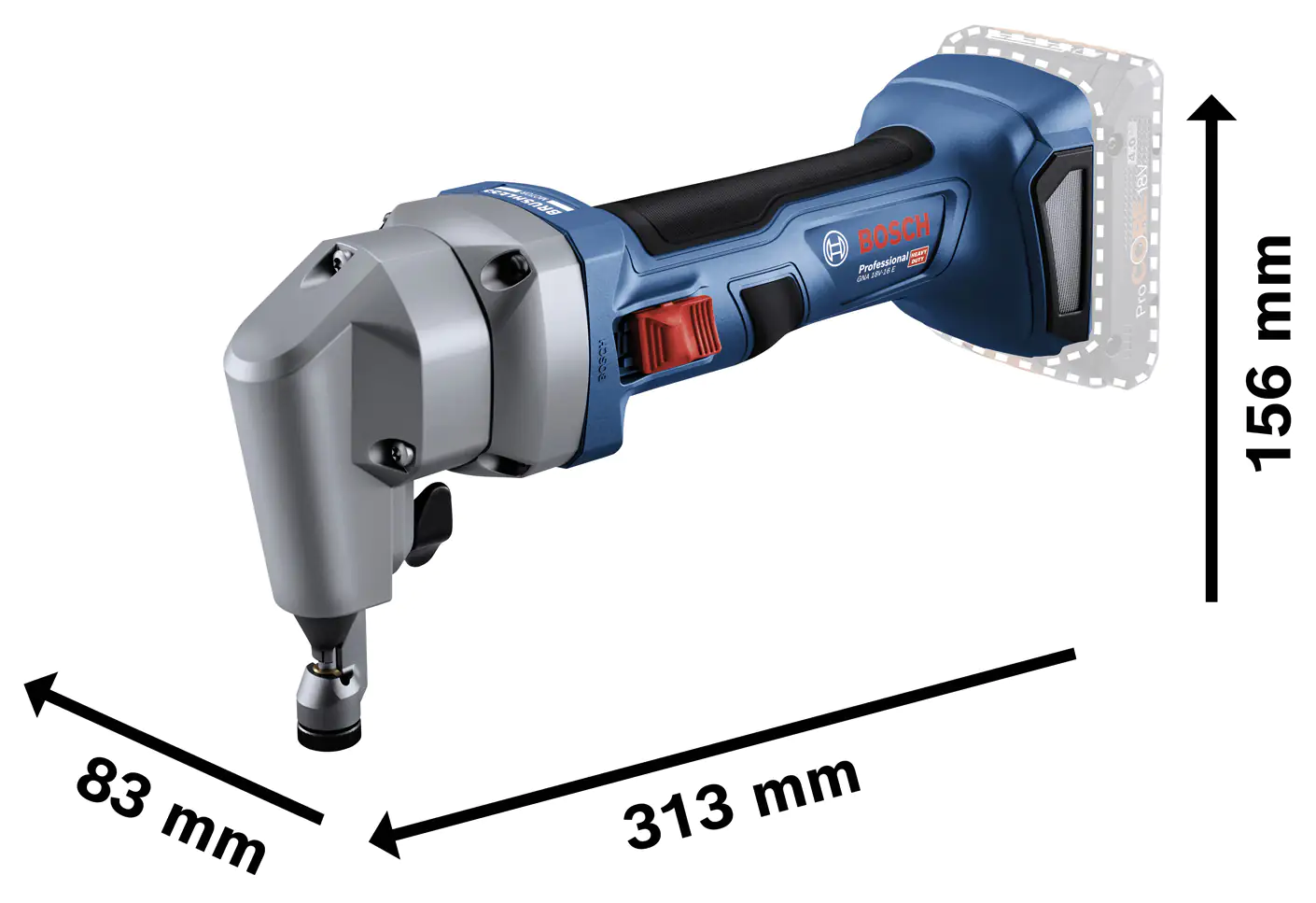 Bosch Professional Akku-Nager GNA 18V-16 E Solo