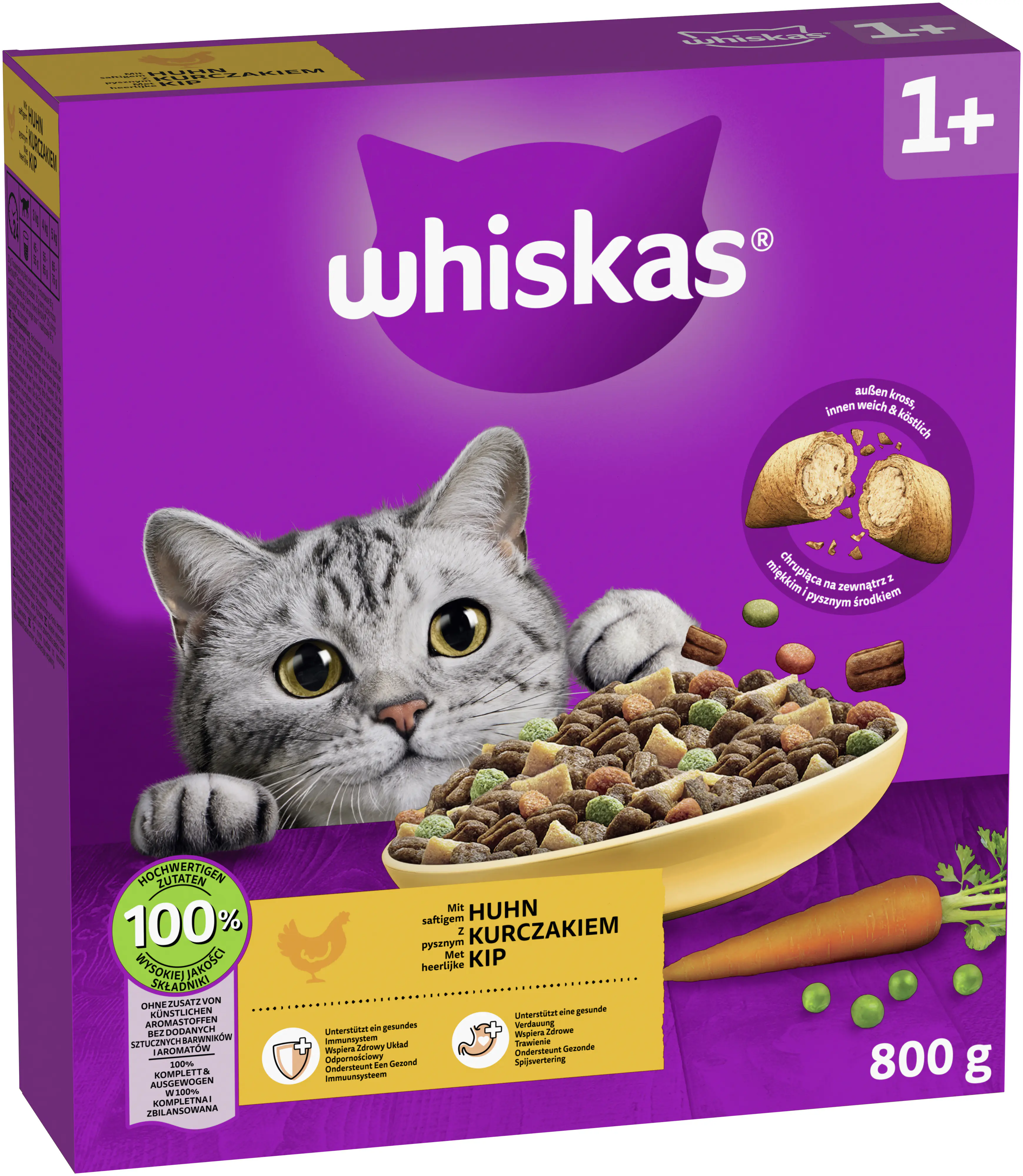 Whiskas Trockenfutter 1+ mit Huhn 800 g