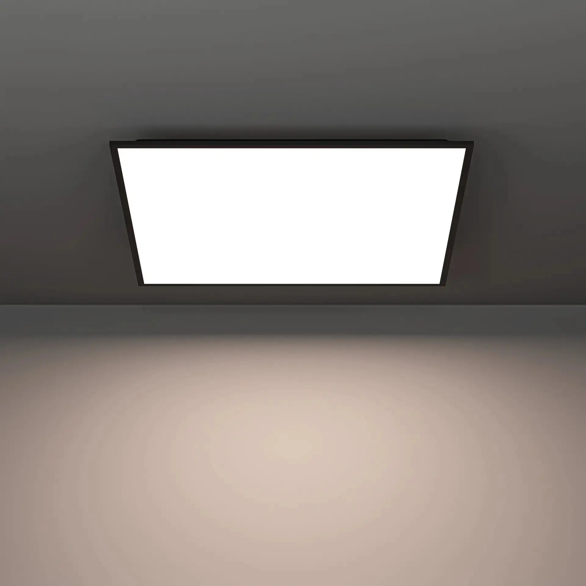 Eglo LED Deckenleuchte Moradillo schwarz 59,5 x 59,5 cm warmweiß-kaltweiß