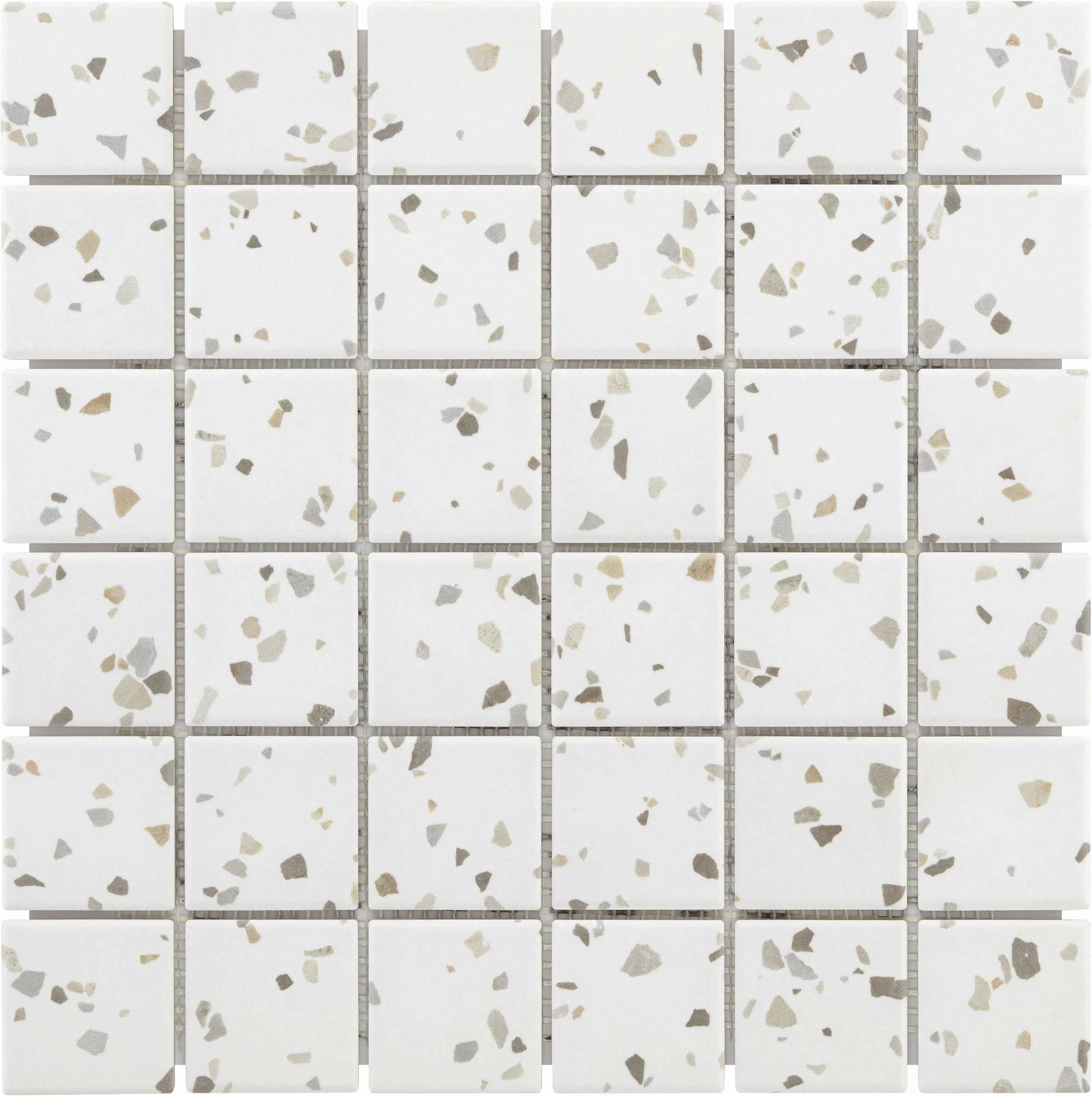 Mosaikfliese 29,7 x 29,7 cm terrazzo beige Steinmaß: 4,7 x 4,7 cm rutschhemmend