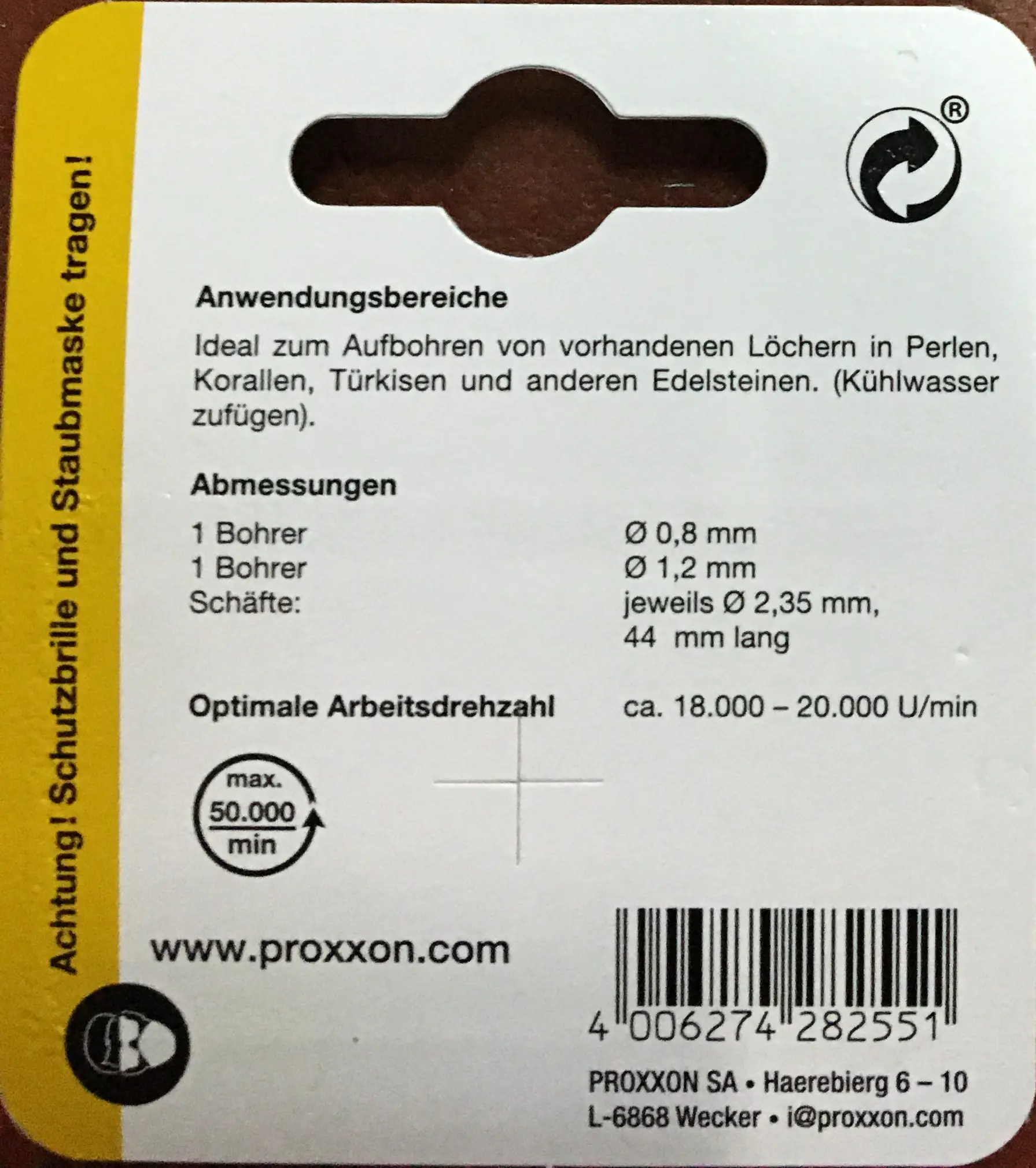 Proxxon Micromot Diamant-Spiralbohrer 0,8 & 1,2 mm