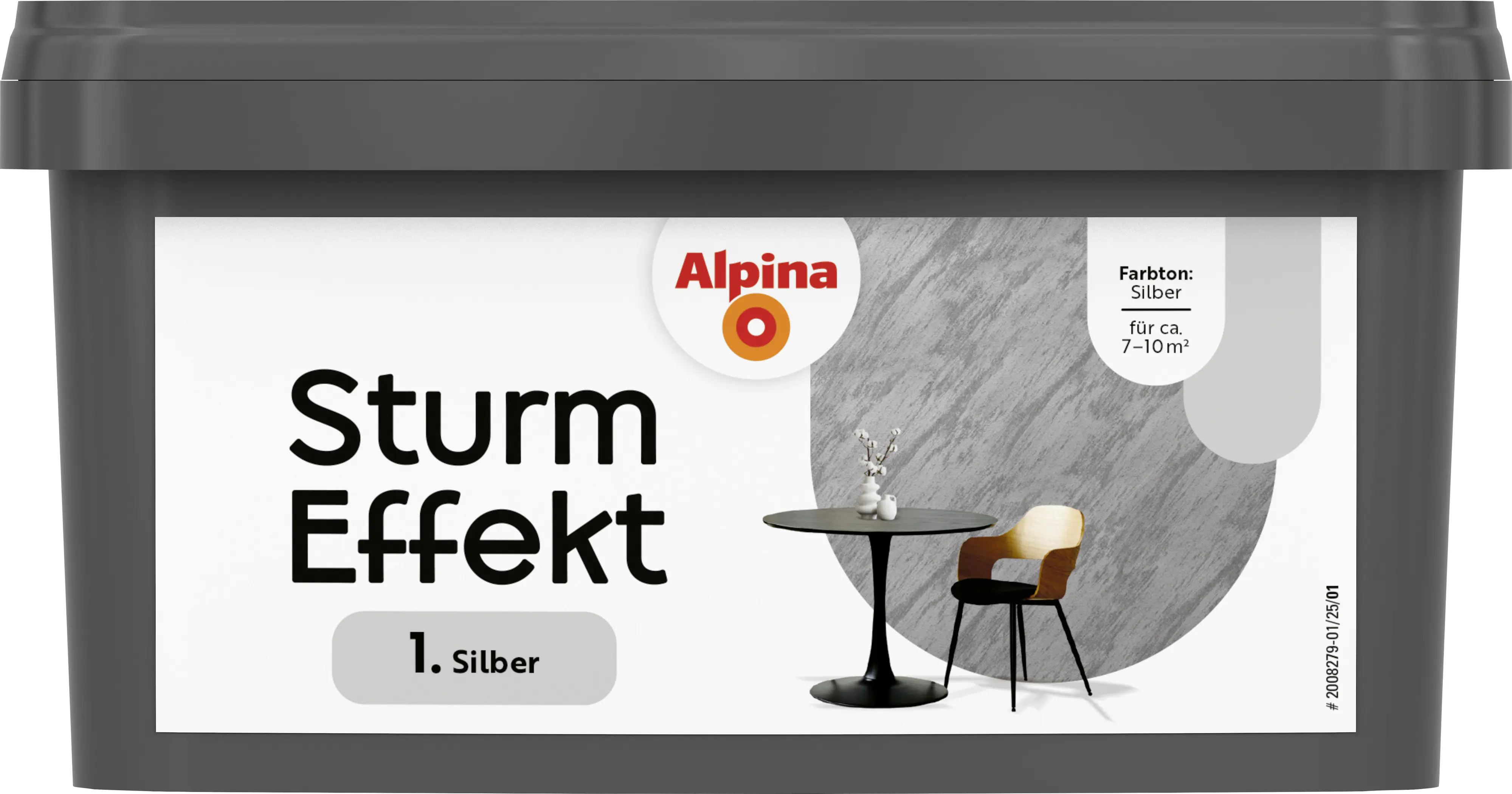 Alpina Wandfarbe Sturm Effekt silber 1 L
