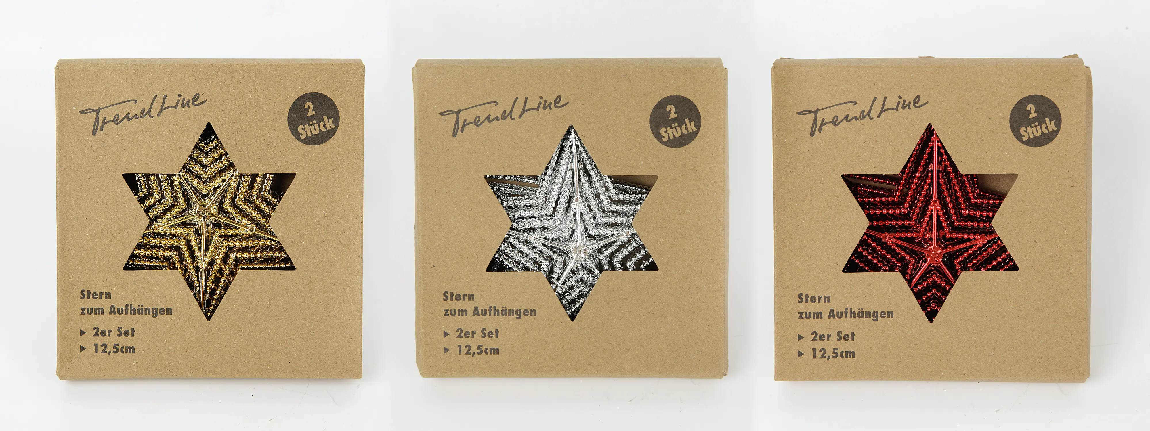 TrendLine Stern zum Hängen 2er Set, 12,5 cm