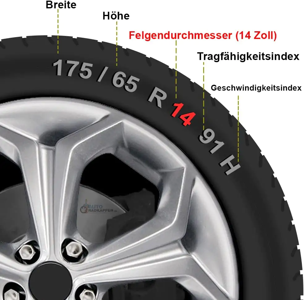 Cartrend Radzierblende Delta 40 cm (16 Zoll) silber 1 Stück