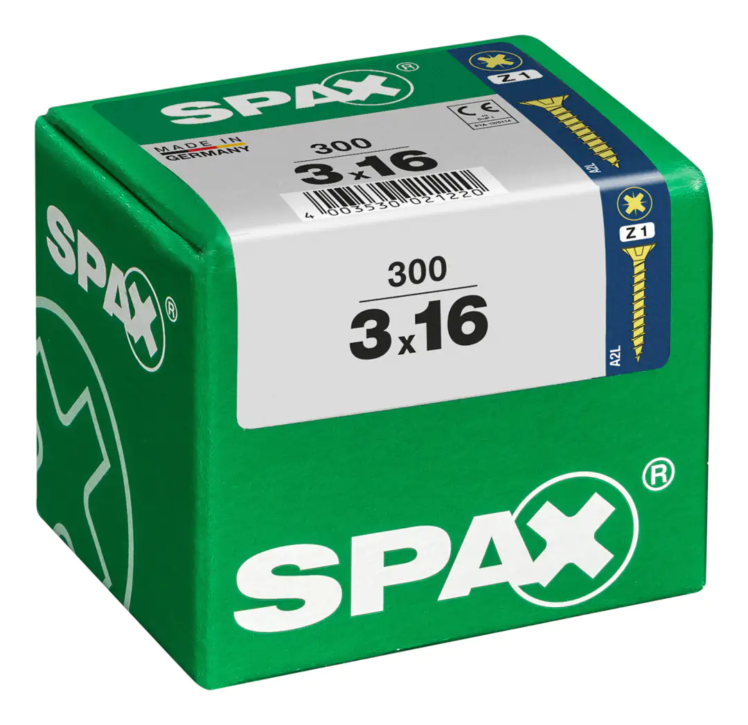 Spax Universalschrauben 3.0 x 16 mm PZ 1 - 300 Stk.