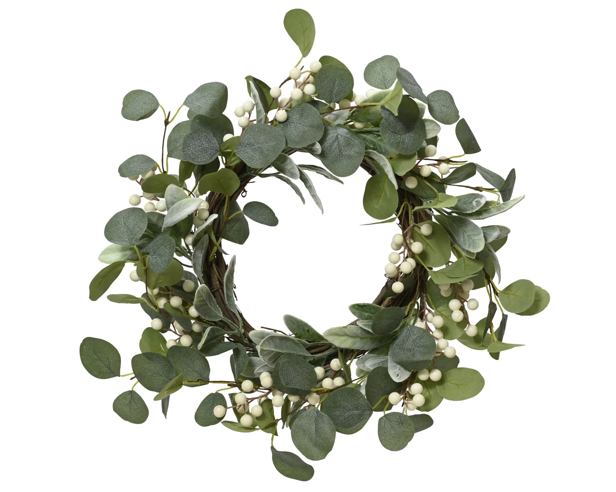 Everlands Kranz Ø 50 x 5 cm grün-weiß