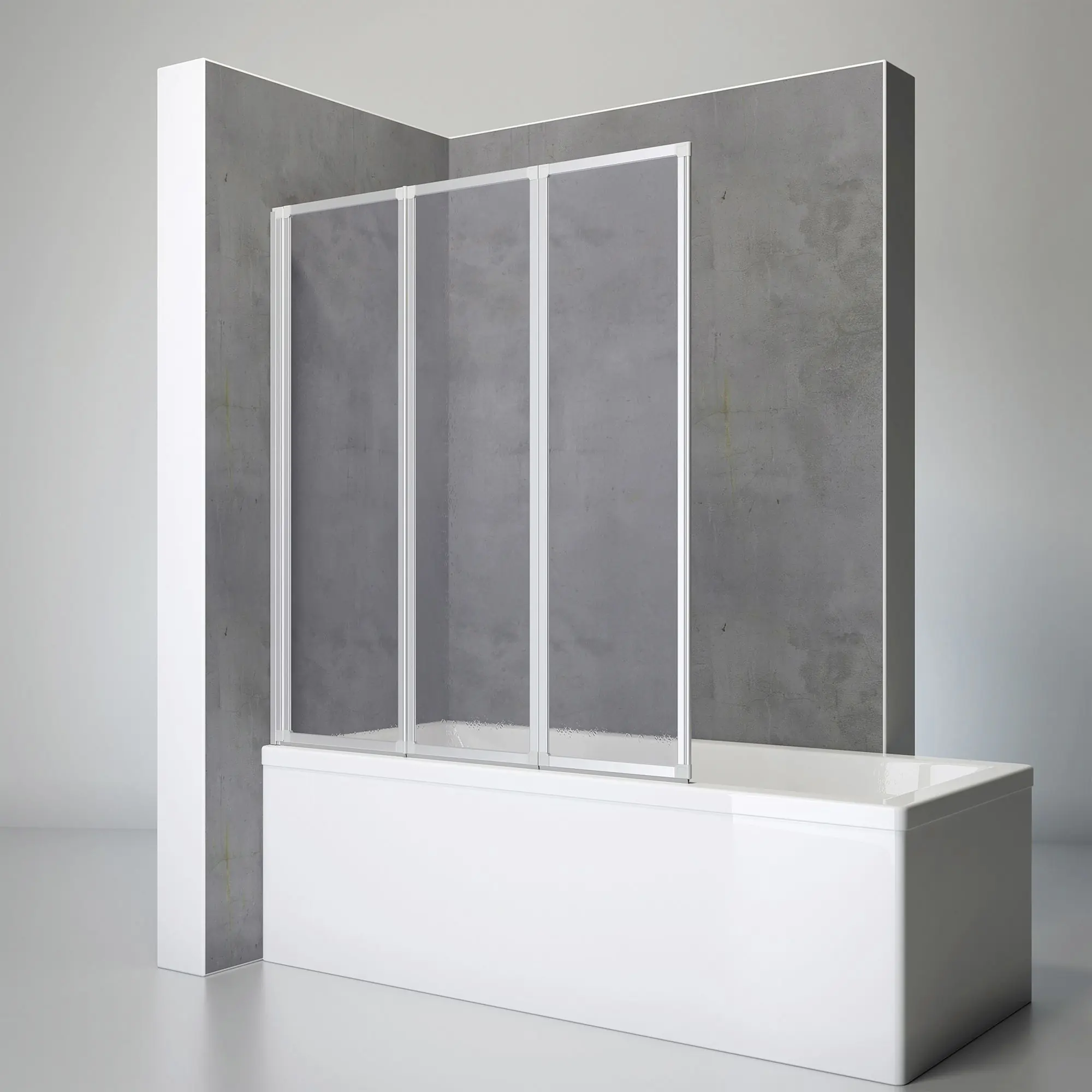 Schulte Badewannenaufsatz Alu natur 127 x 140 cm Kunstglas