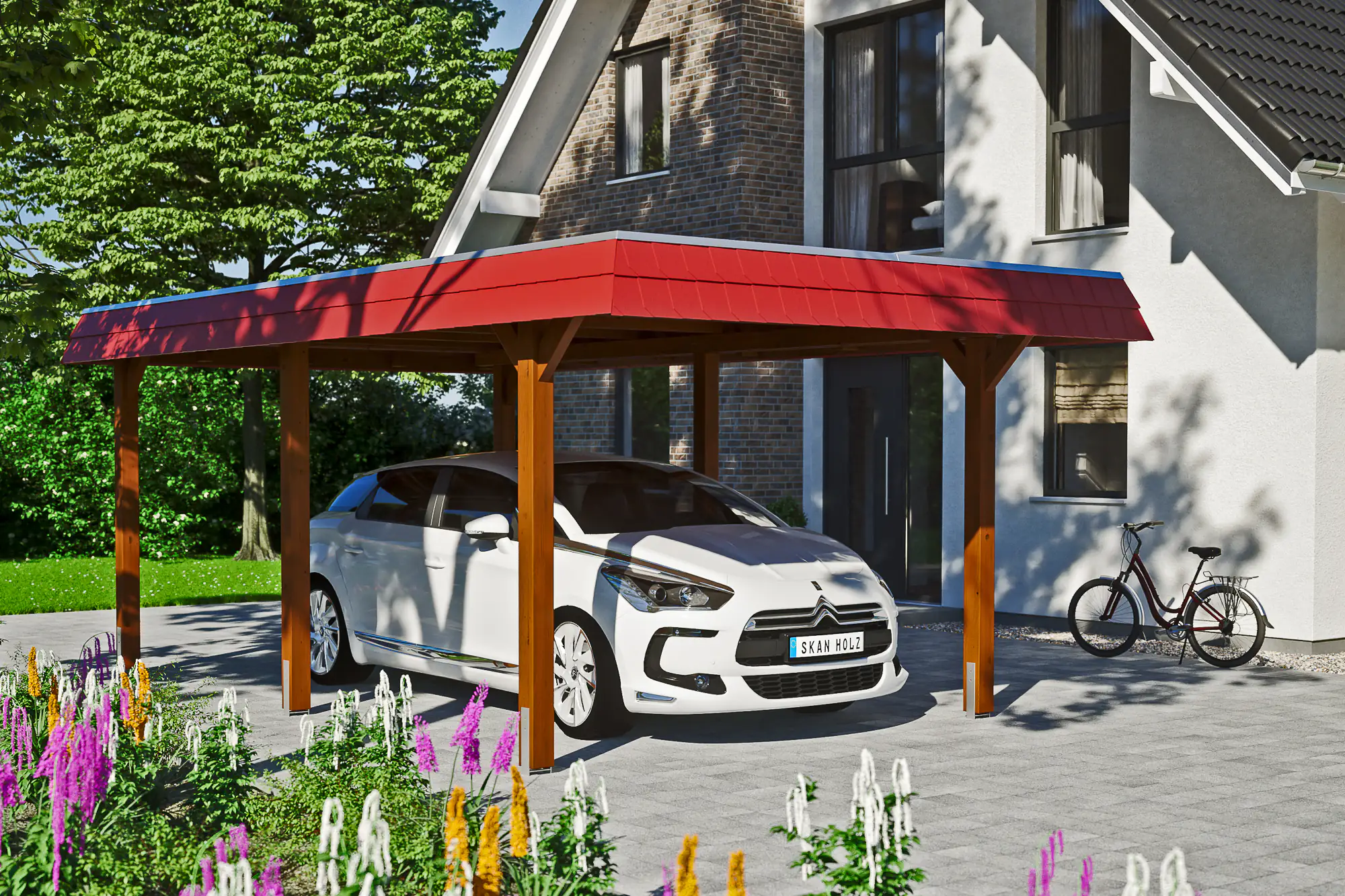 SKAN HOLZ Carport Wendland 362 x 628 cm mit EPDM-Dach