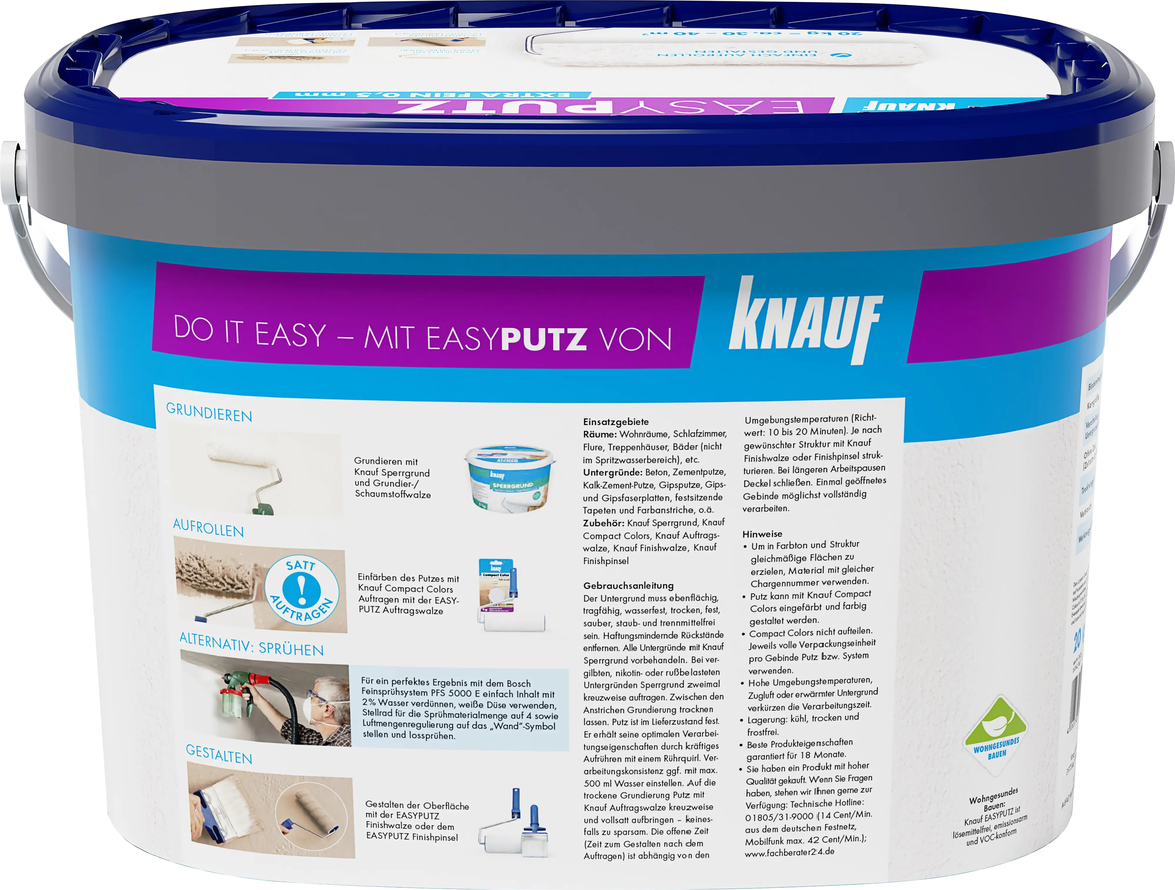 Knauf EasyPutz Streichputz 20 kg 0,5 mm weiß