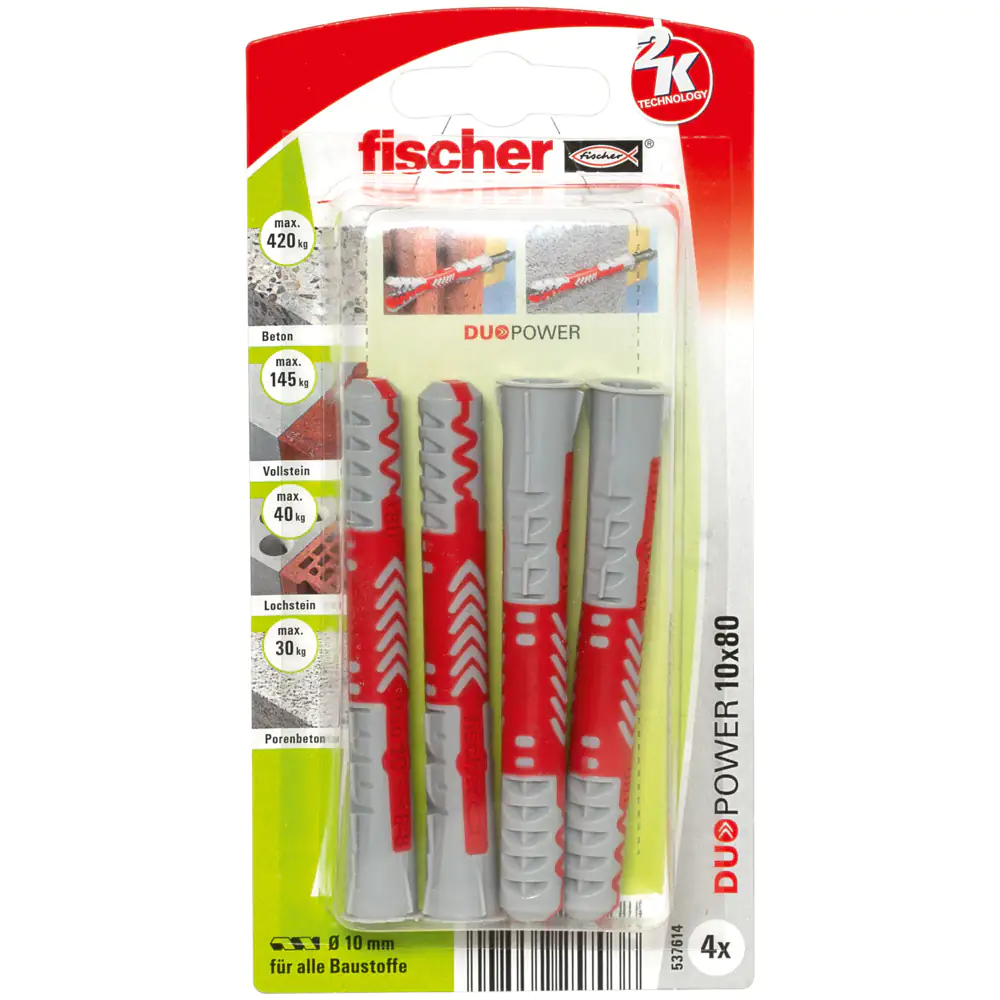 Fischer Dübel Duopower 10.0 x 80 mm - 4 Stück Fischer Dübel Duopower 10.0 x 80 mm - 4 Stück