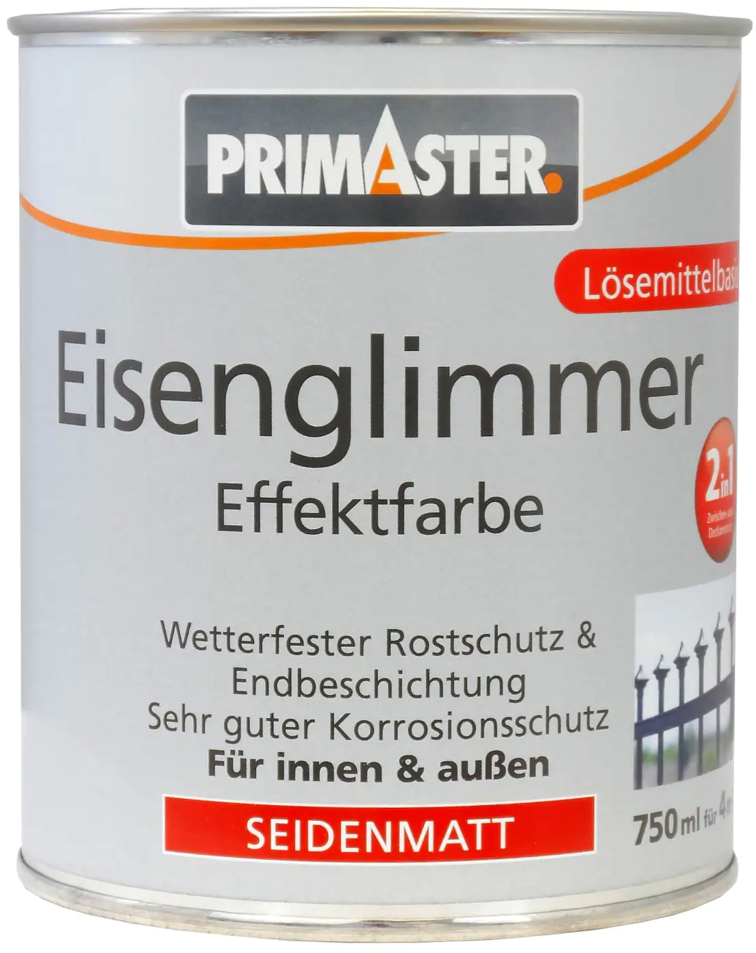 Primaster Eisenglimmer Effektfarbe 750 ml silber seidenmatt