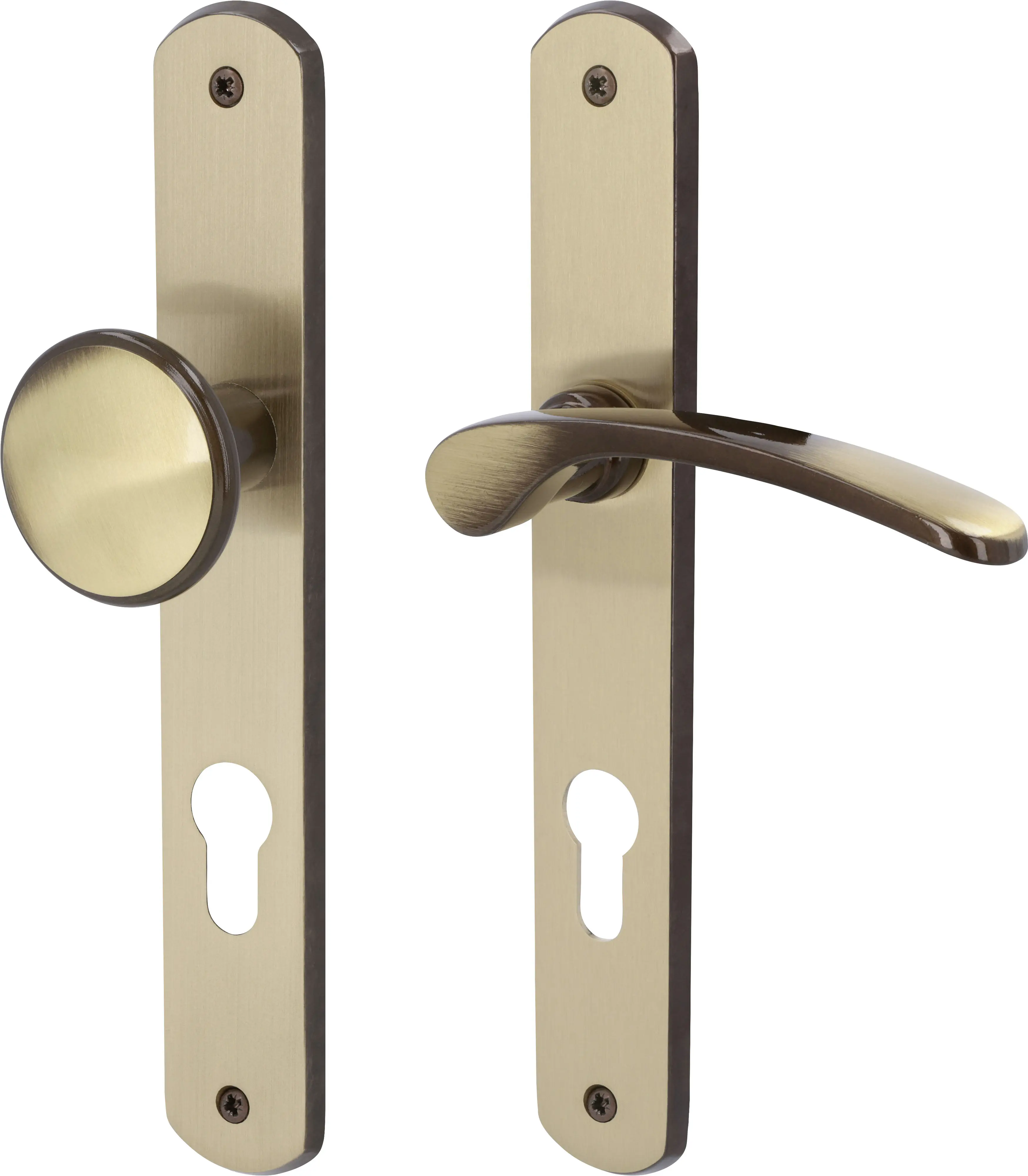 Südmetall Türgriff-Garnitur Langschild Amos PZ Messing brüniert bronze Drücker rechts 225 x 37 mm
