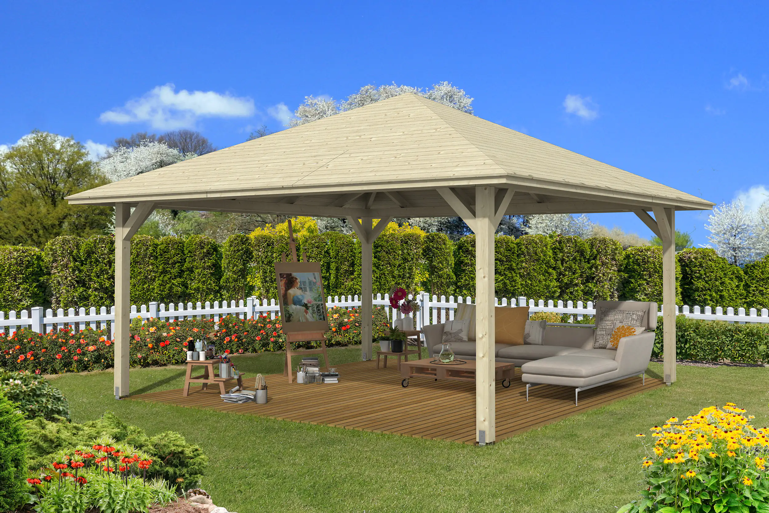4018211371785 SKAN HOLZ Pavillon Cannes 4 Leimholz, natur