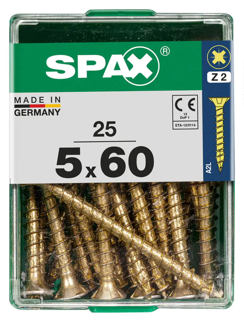 Spax Universalschrauben 5.0 x 60 mm PZ 2 - 25 Stk.