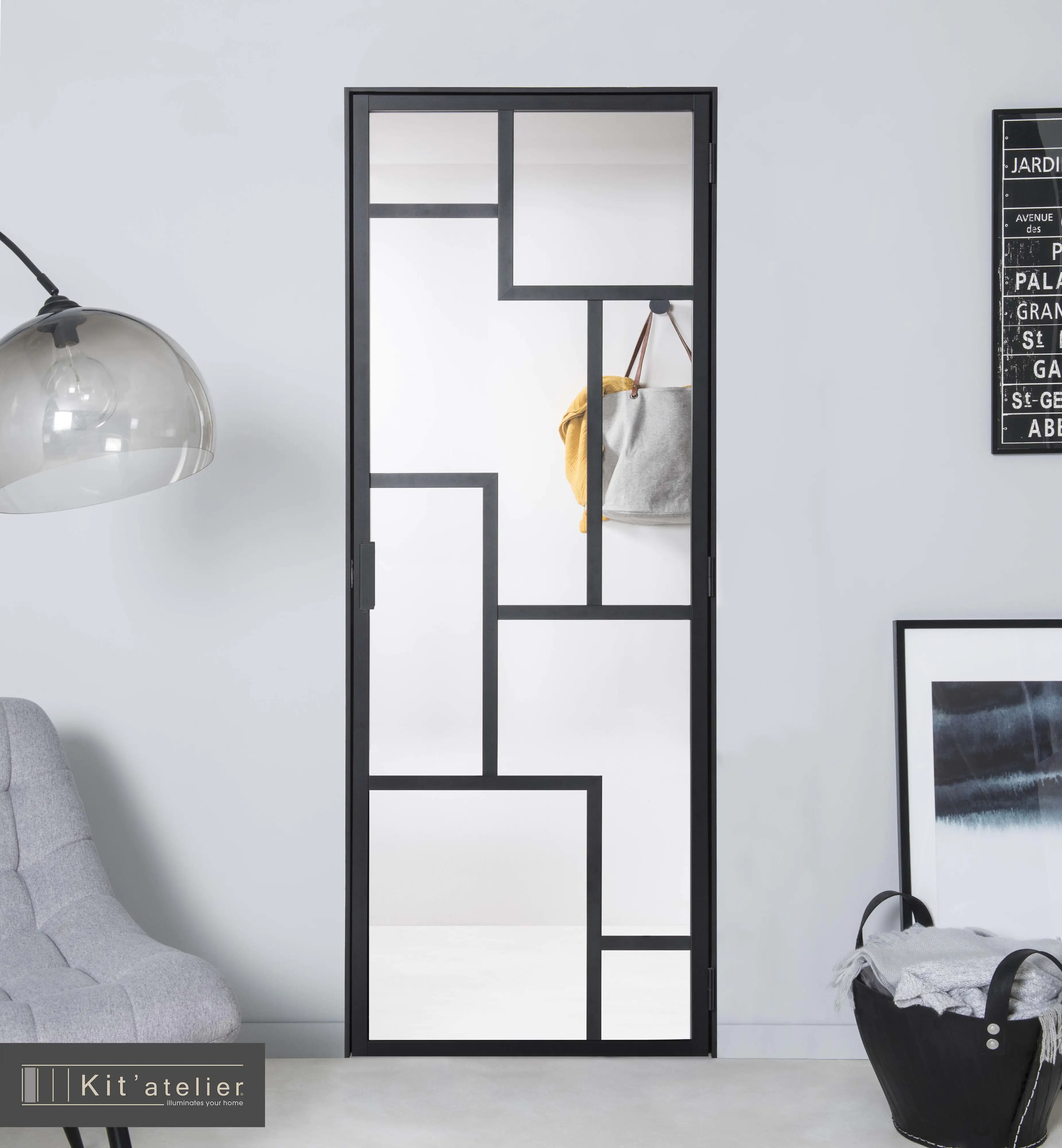 Glastür Design 88 x 200,5 cm DIN rechts (Türmaß 83x197,2 cm)